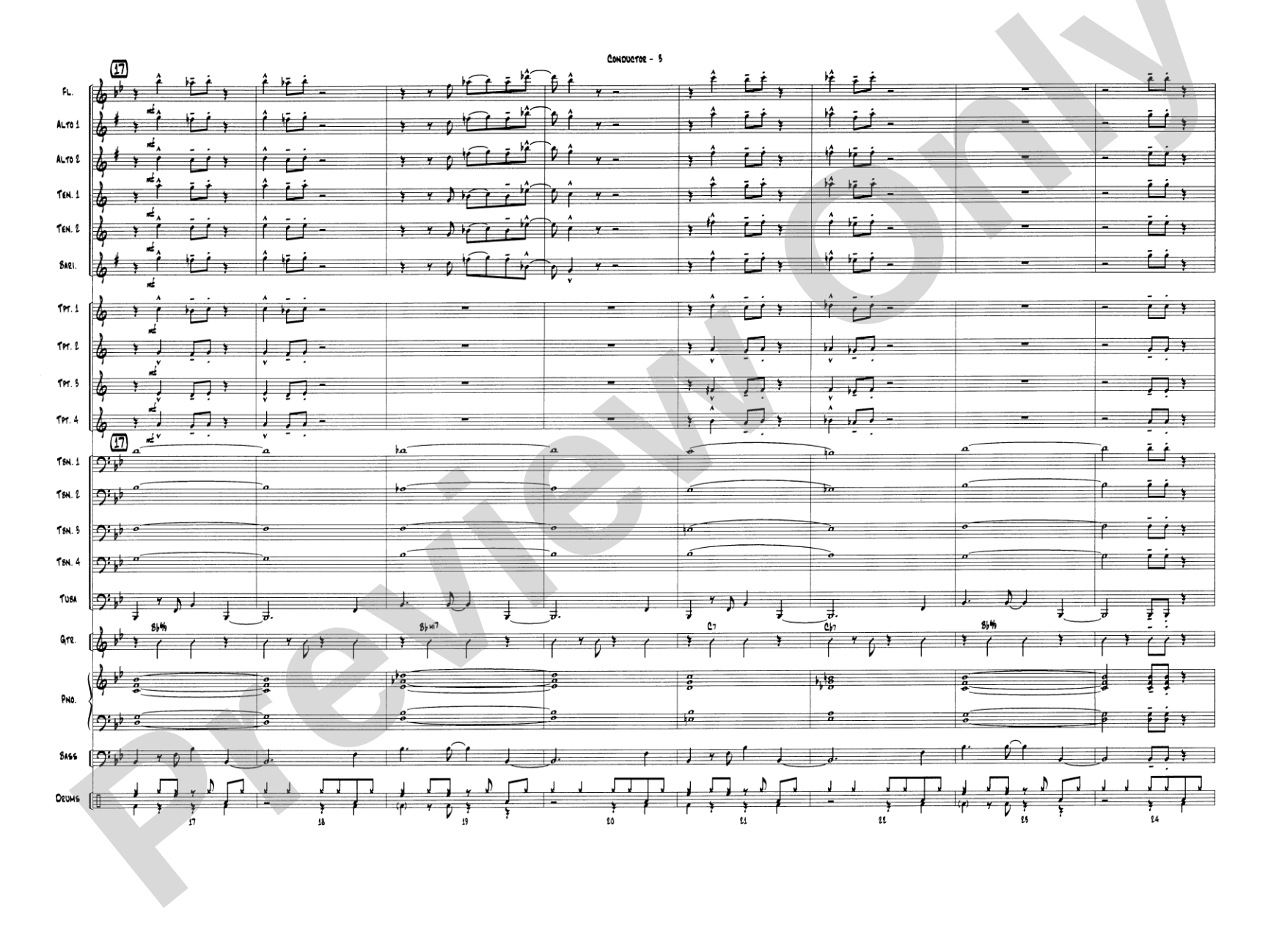 On Green Dolphin Street: Jazz Ensemble Conductor Score & Parts