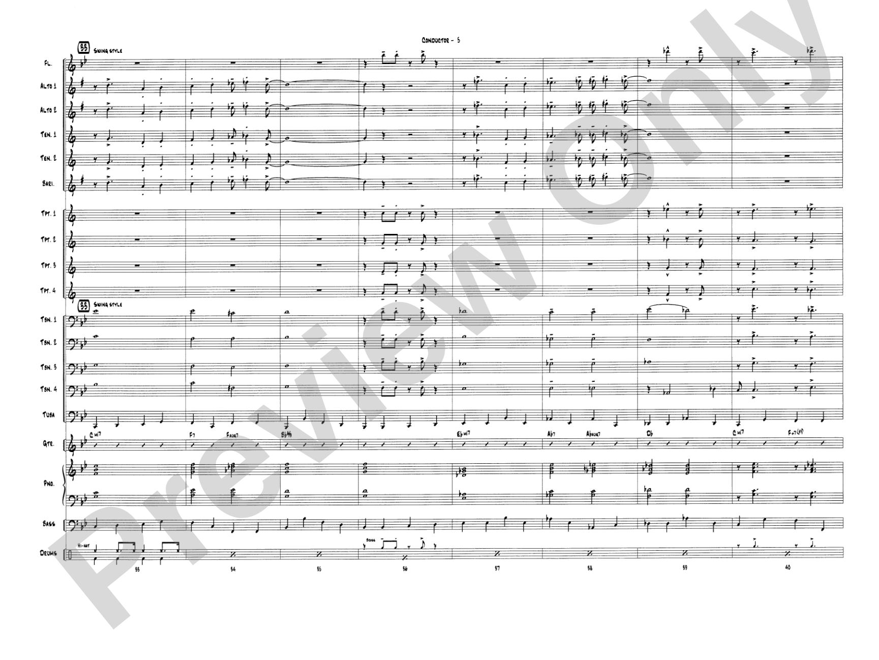 On Green Dolphin Street: Jazz Ensemble Conductor Score & Parts