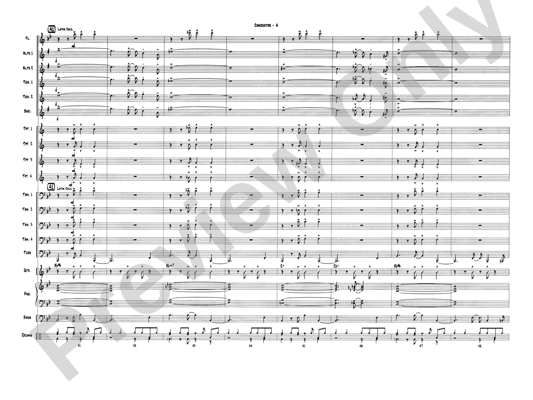 On Green Dolphin Street: Jazz Ensemble Conductor Score & Parts