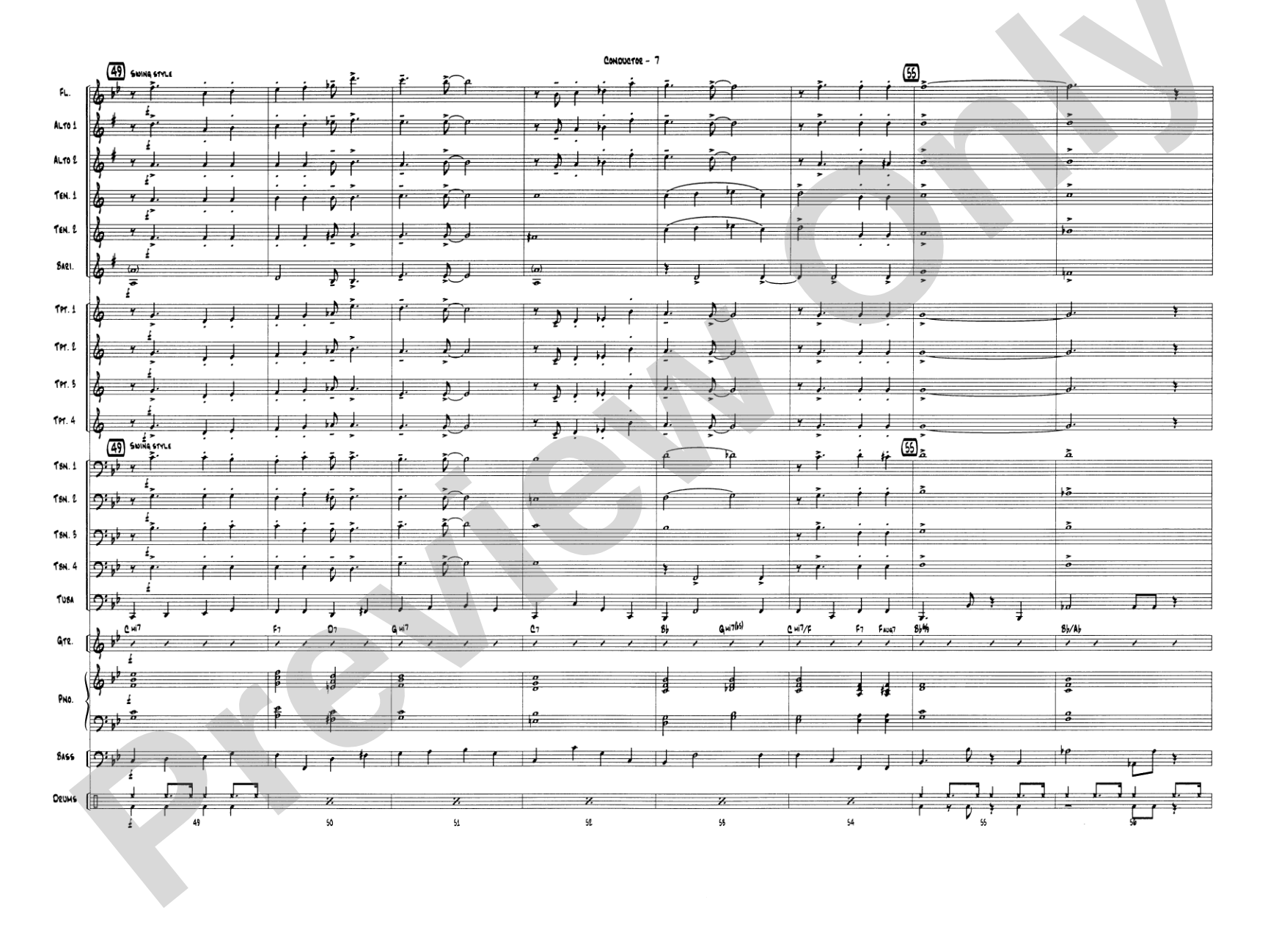 On Green Dolphin Street: Jazz Ensemble Conductor Score & Parts