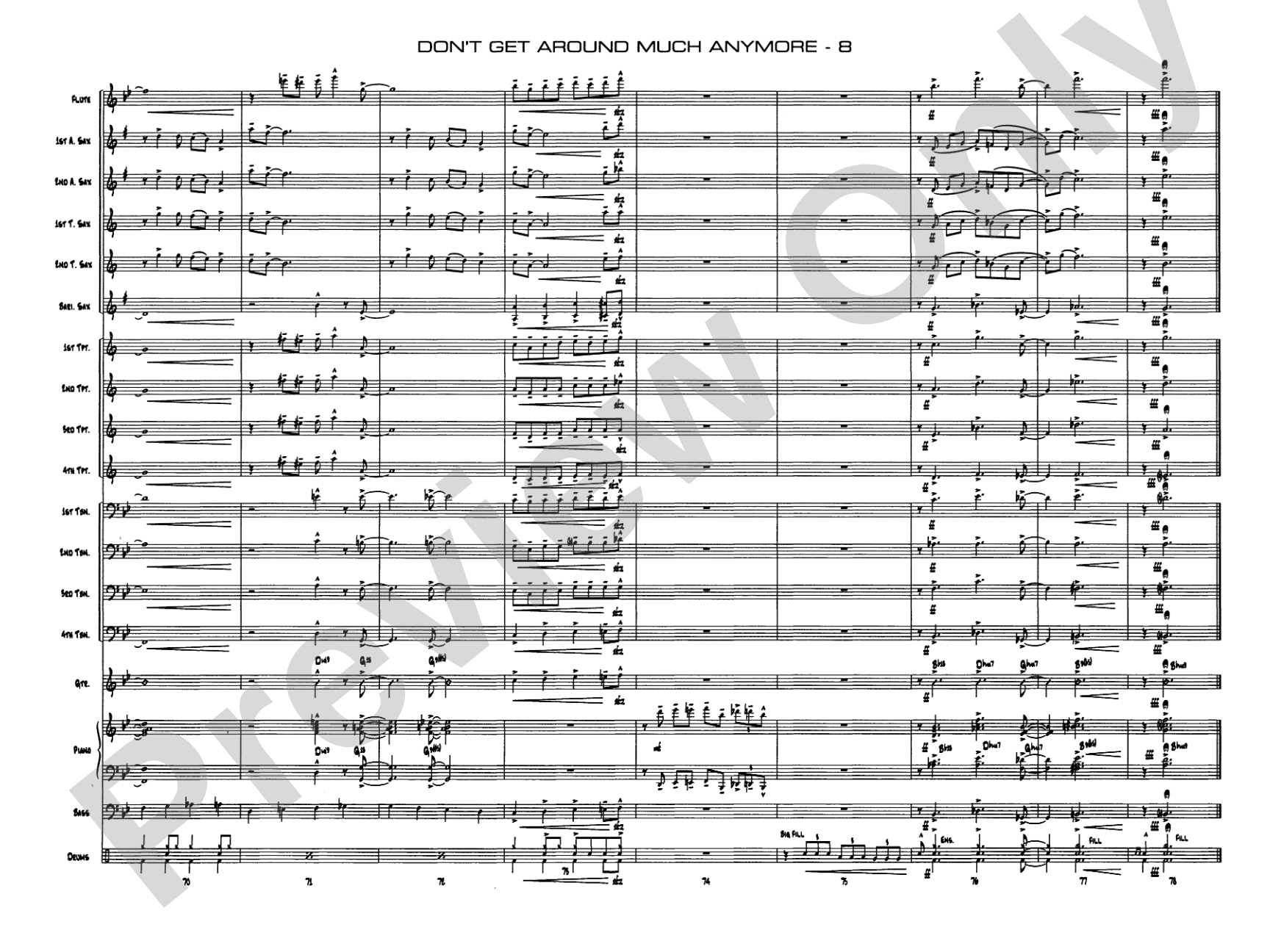 Don't Get Around Much Anymore: Score