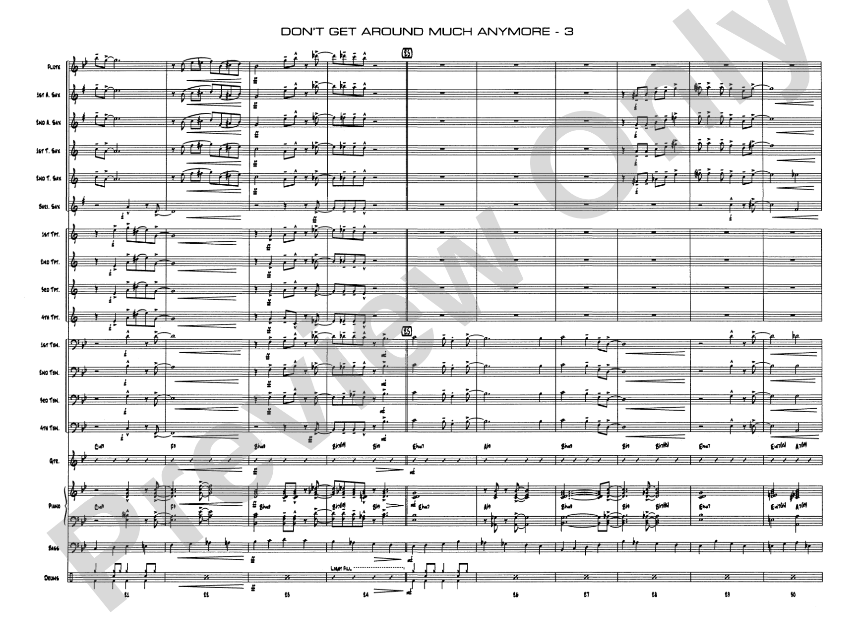 Don't Get Around Much Anymore: Score