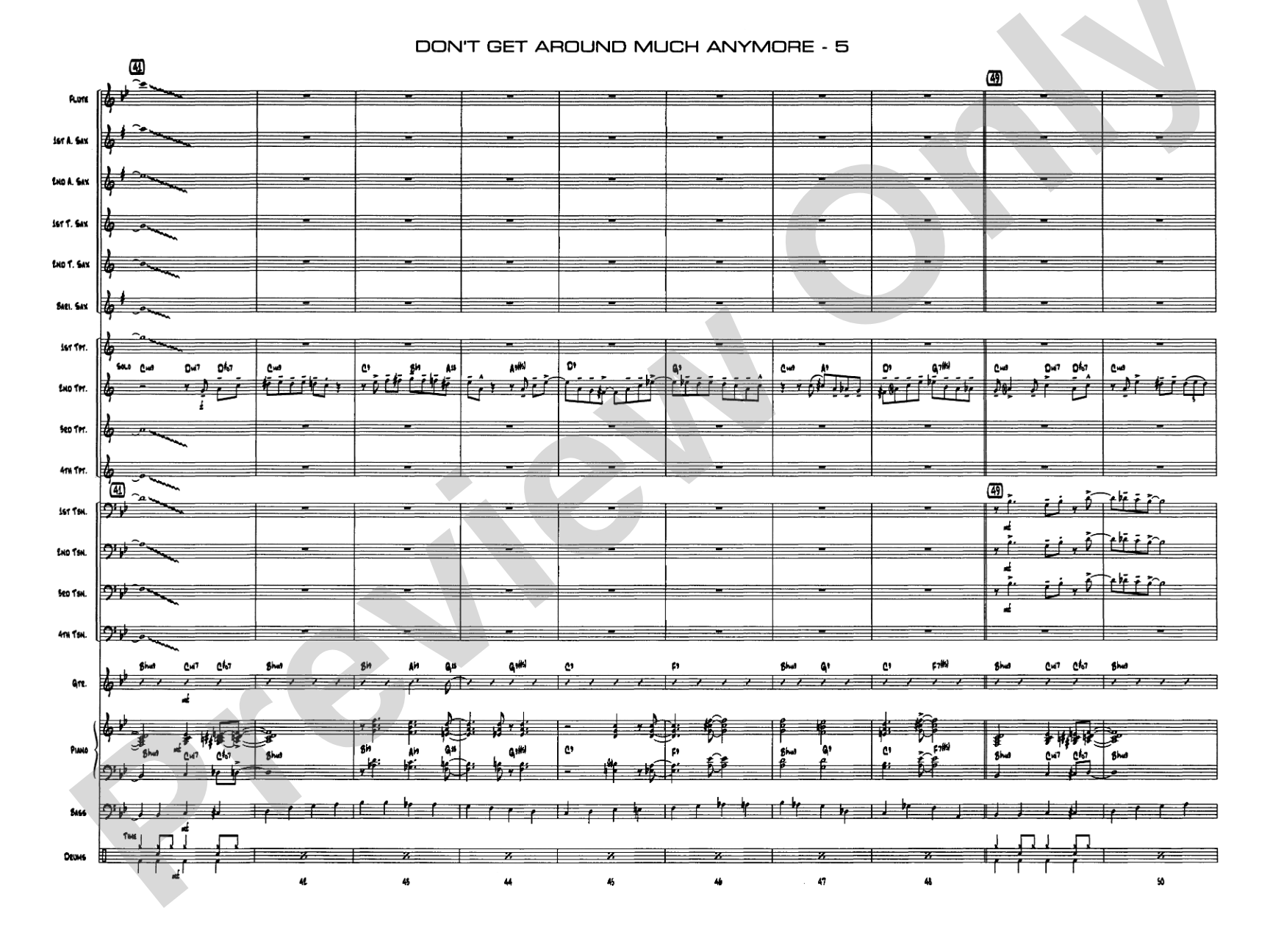 Don't Get Around Much Anymore: Score