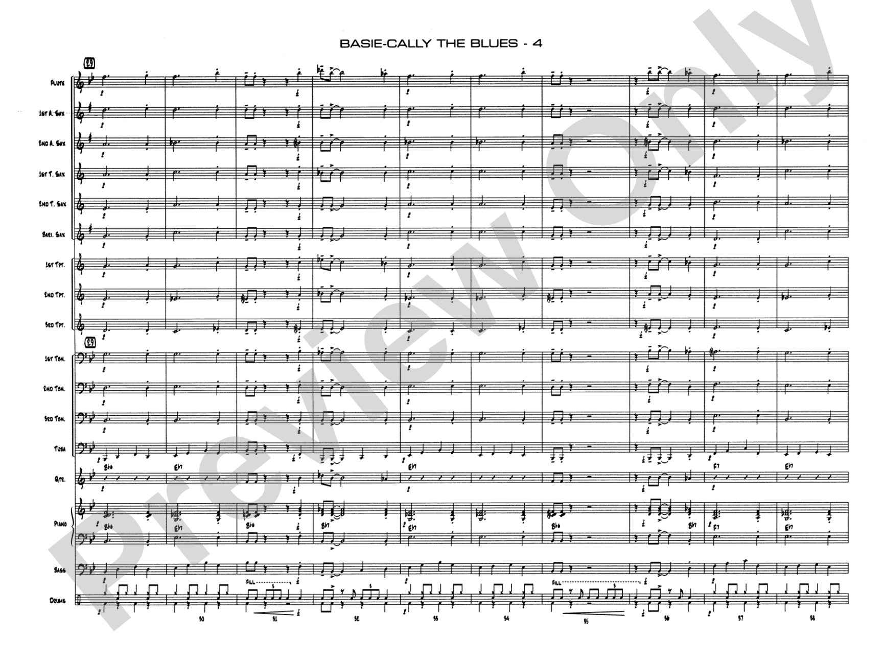 Basie-Cally the Blues: Jazz Ensemble Conductor Score & Parts