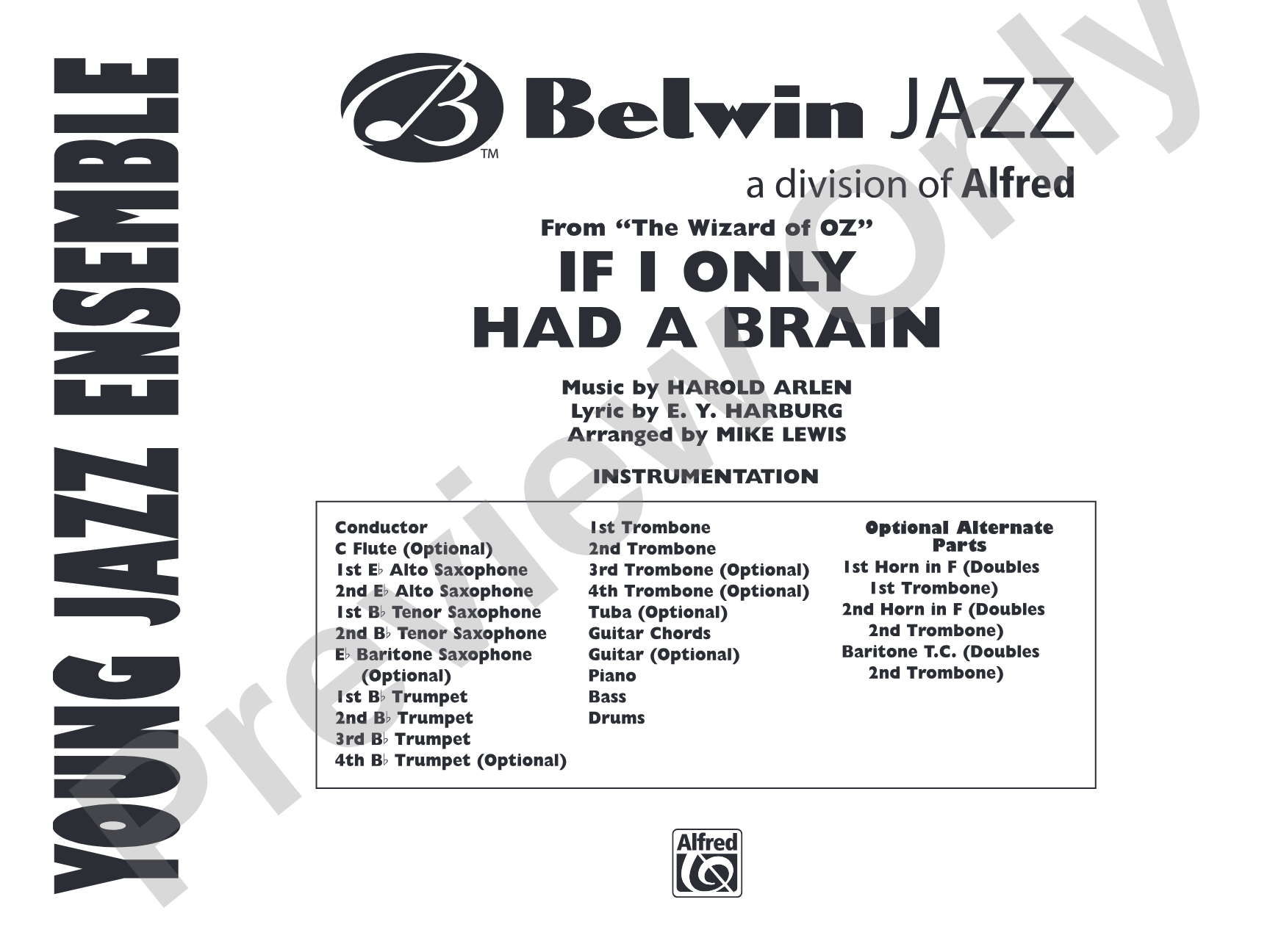 If I Only Had a Brain: Jazz Ensemble Conductor Score & Parts