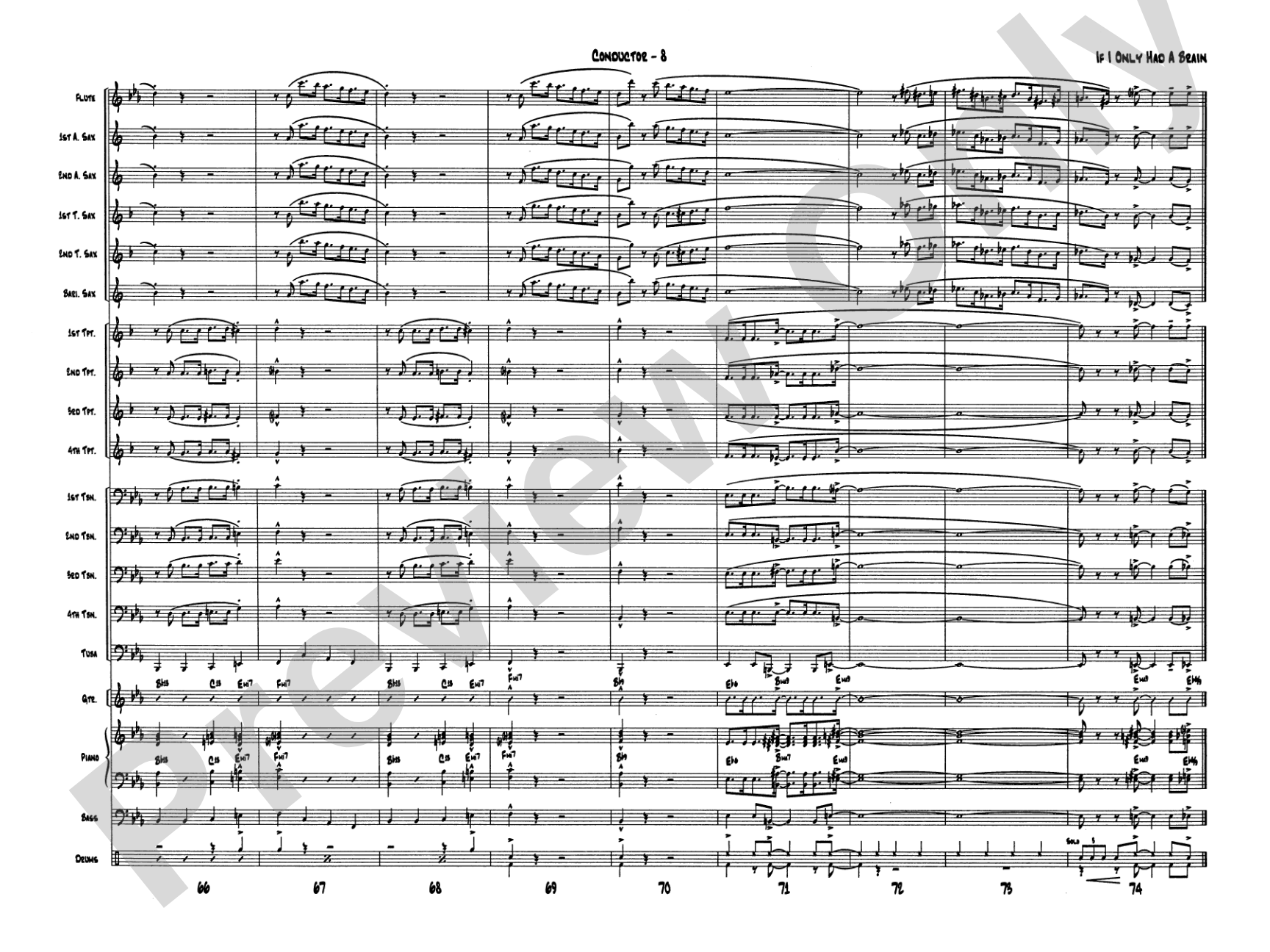 If I Only Had a Brain: Jazz Ensemble Conductor Score & Parts