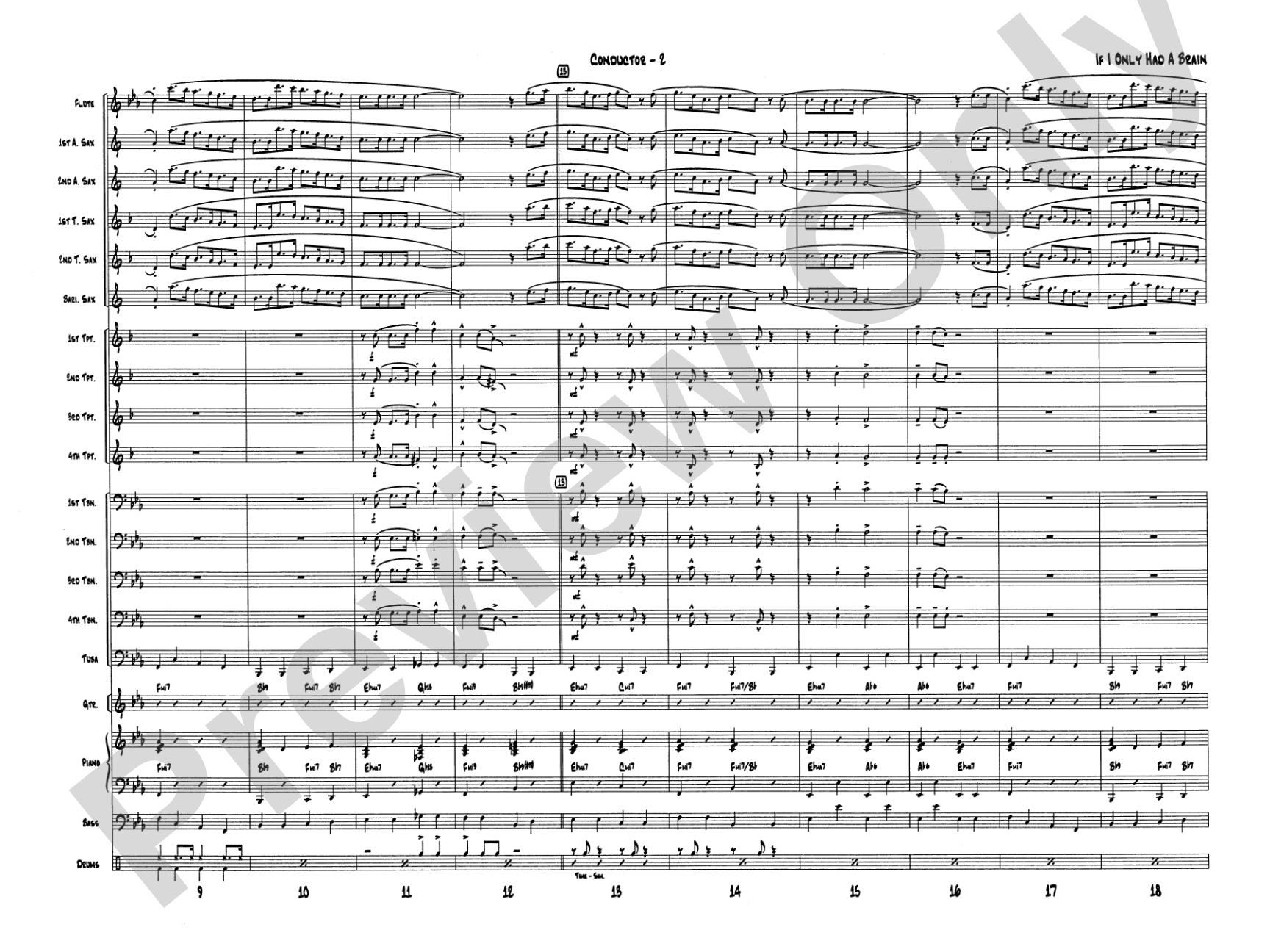 If I Only Had a Brain: Jazz Ensemble Conductor Score & Parts