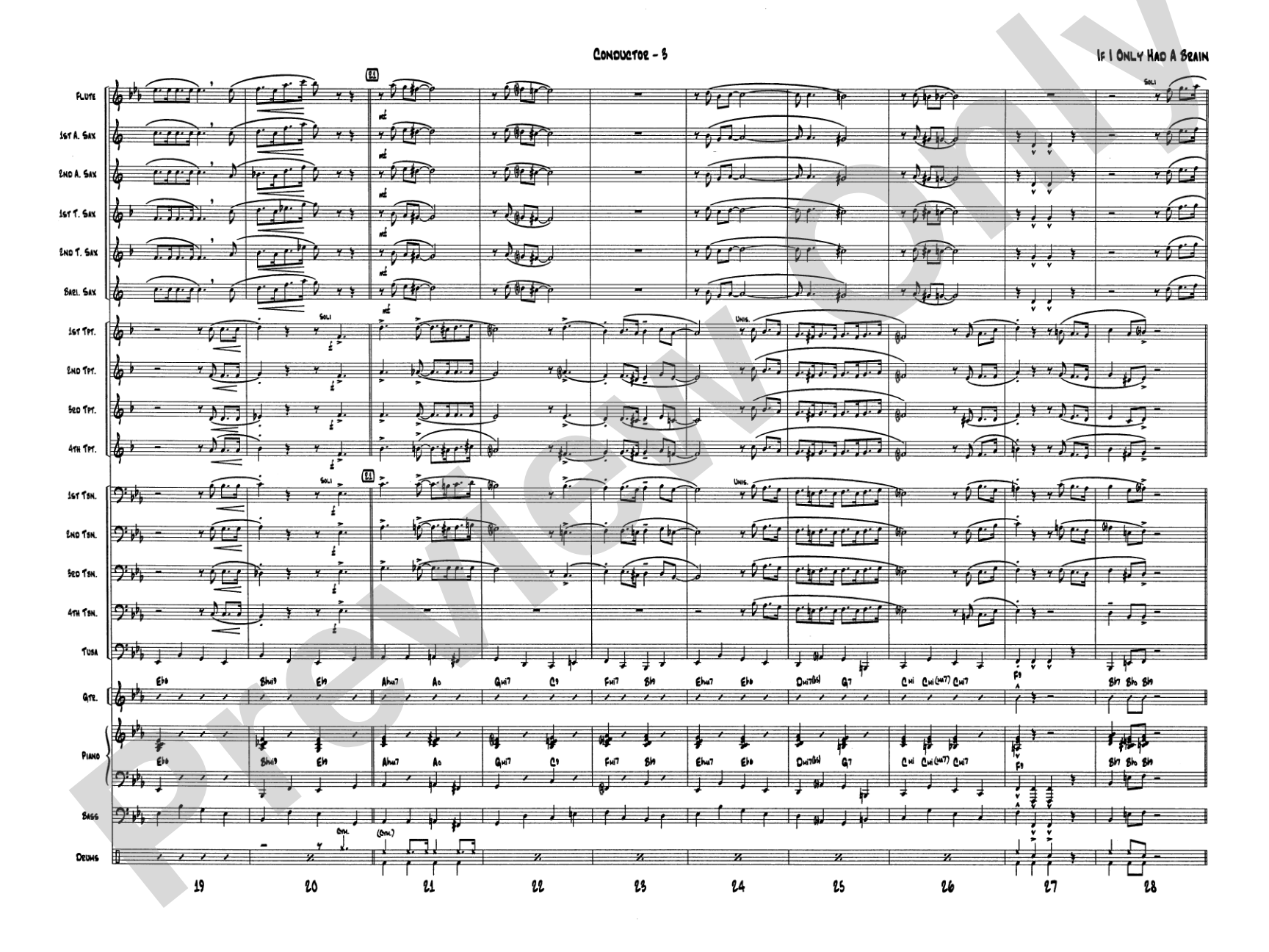 If I Only Had a Brain: Jazz Ensemble Conductor Score & Parts
