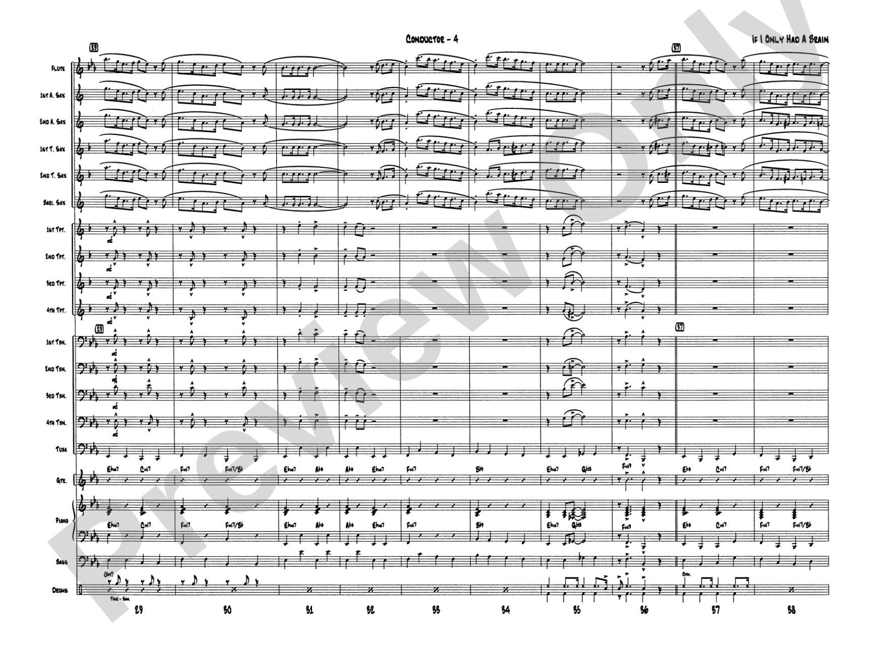 If I Only Had a Brain: Jazz Ensemble Conductor Score & Parts