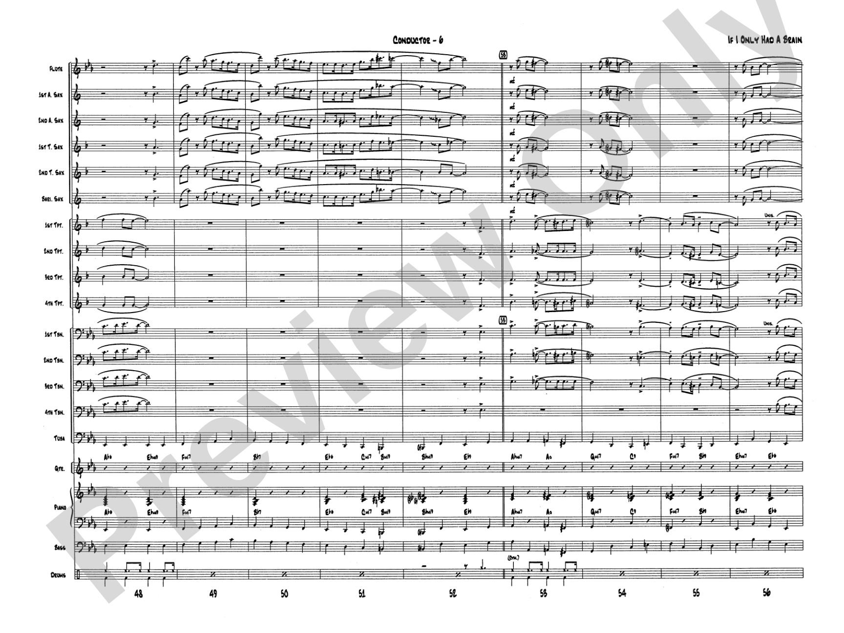 If I Only Had a Brain: Jazz Ensemble Conductor Score & Parts