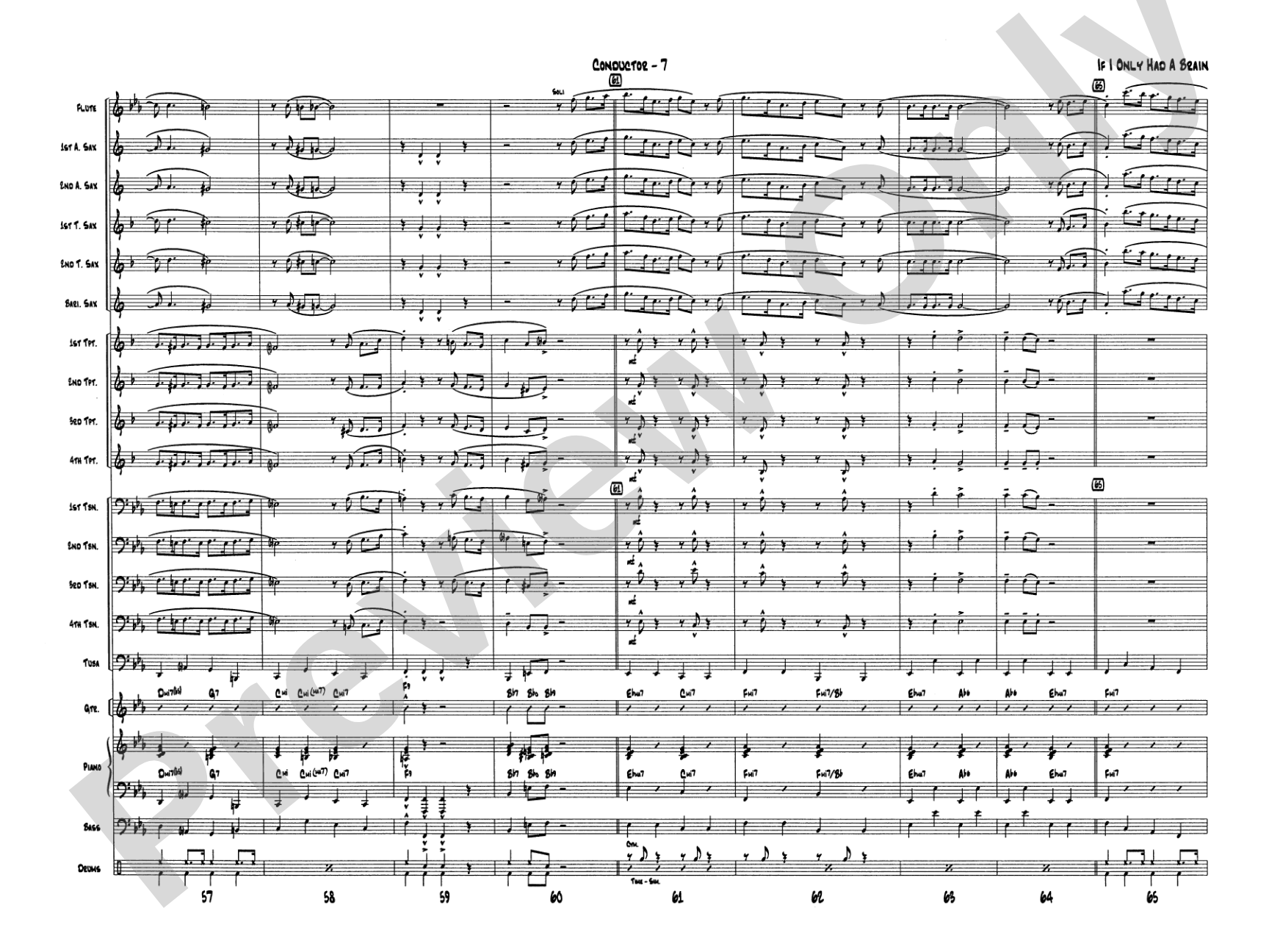 If I Only Had a Brain: Jazz Ensemble Conductor Score & Parts