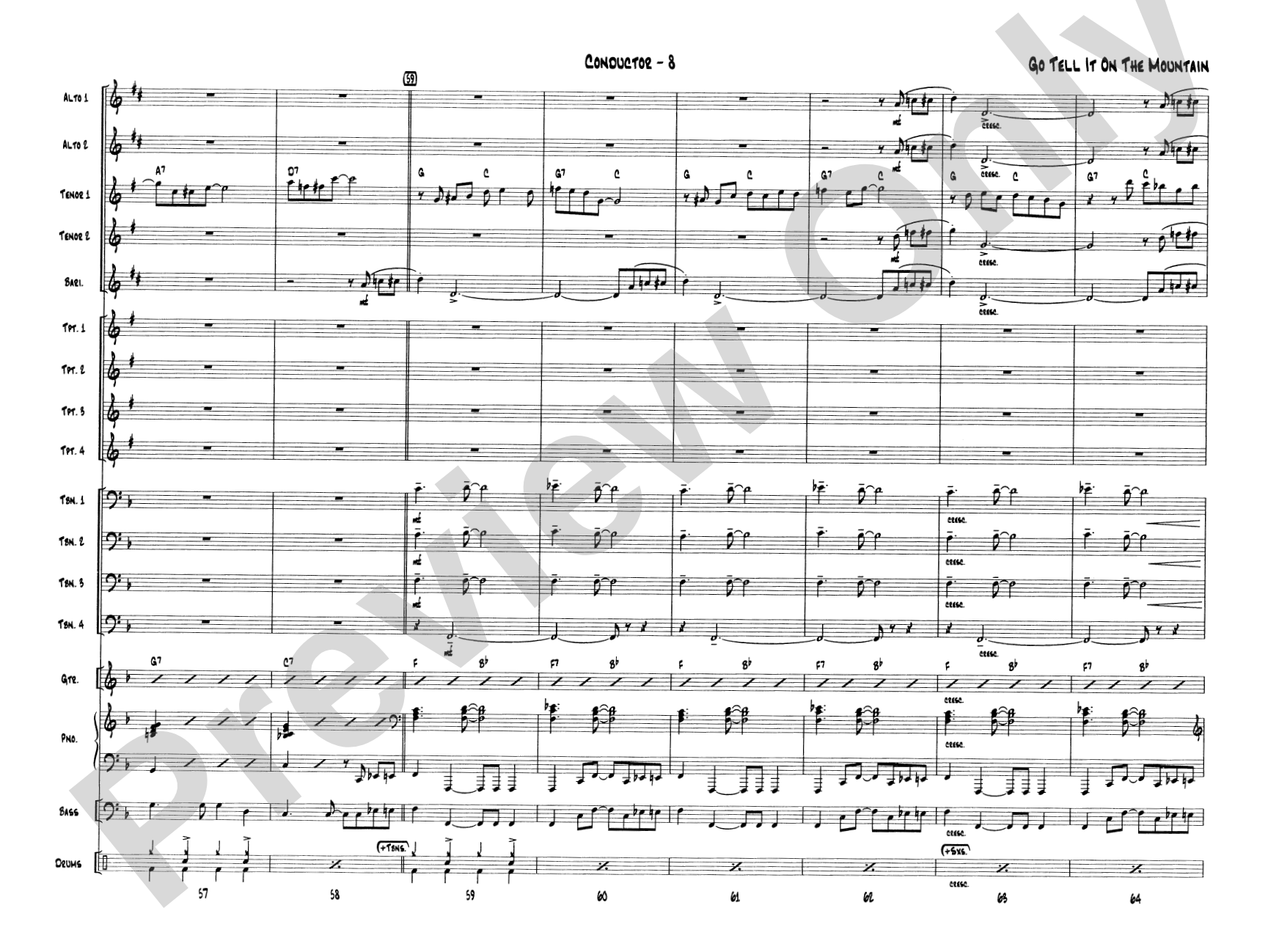 Go Tell It on the Mountain: Jazz Ensemble Conductor Score & Parts