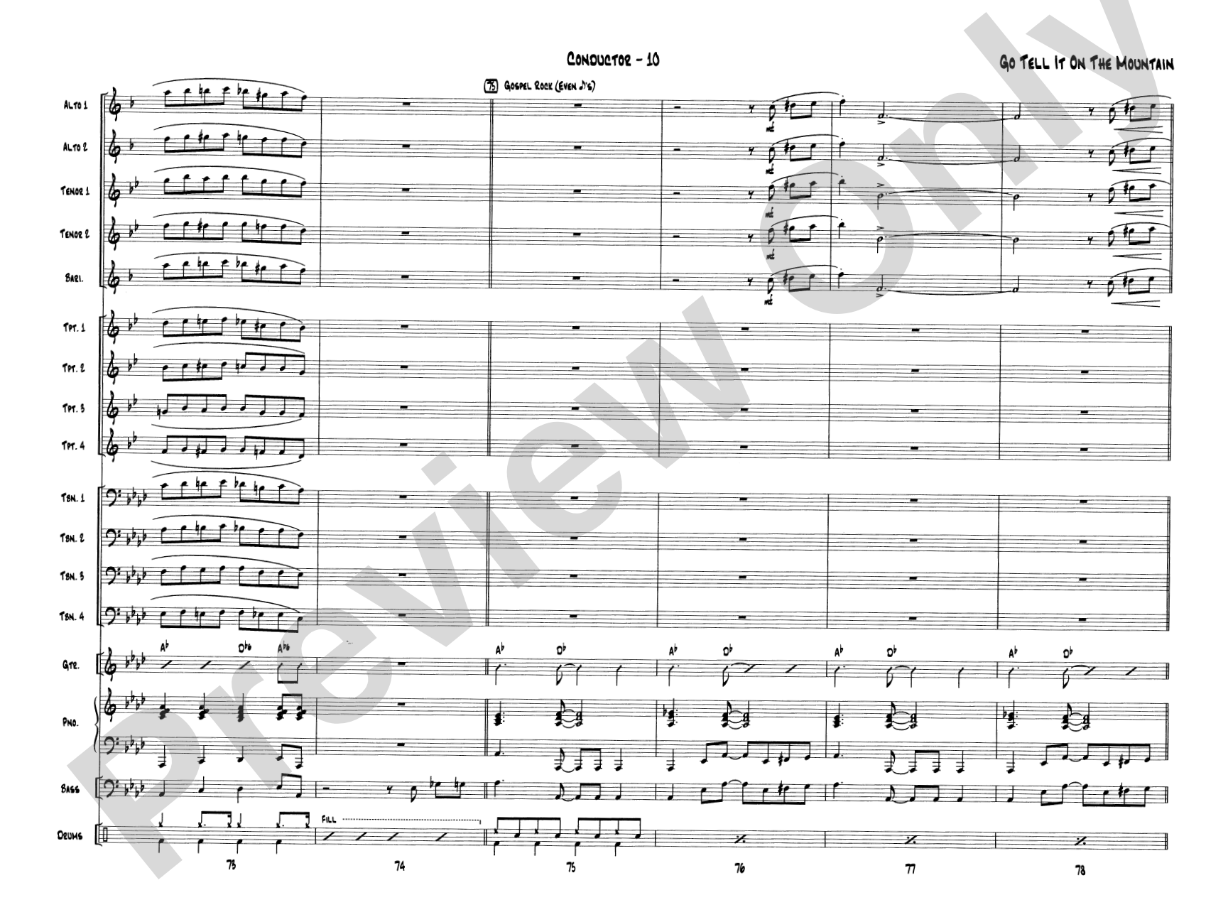 Go Tell It on the Mountain: Jazz Ensemble Conductor Score & Parts