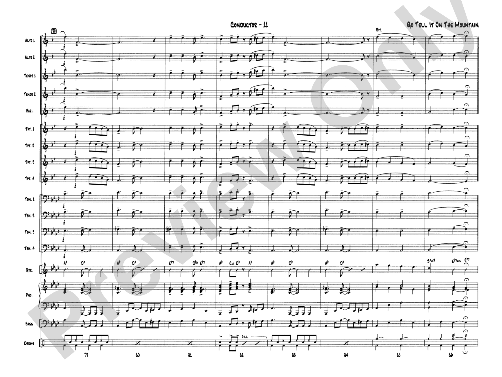 Go Tell It on the Mountain: Jazz Ensemble Conductor Score & Parts