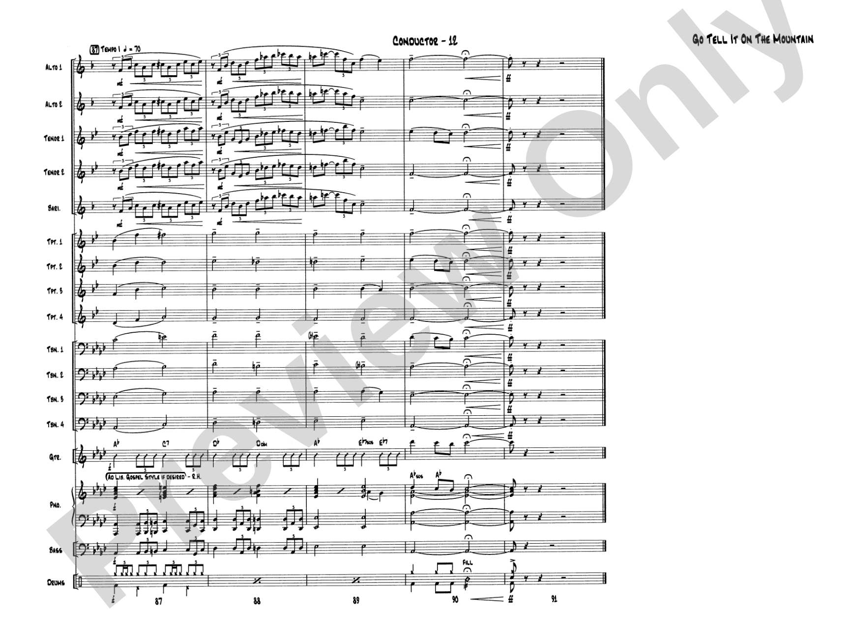 Go Tell It on the Mountain: Jazz Ensemble Conductor Score & Parts