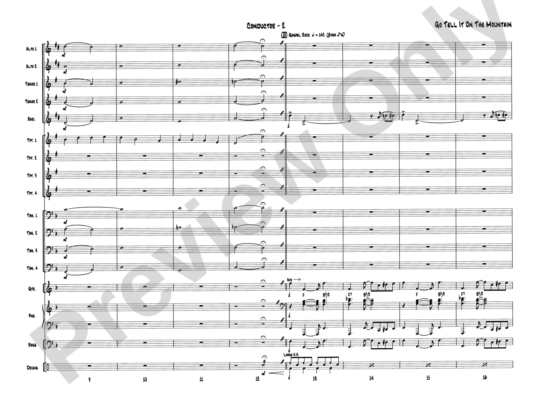 Go Tell It on the Mountain: Jazz Ensemble Conductor Score & Parts