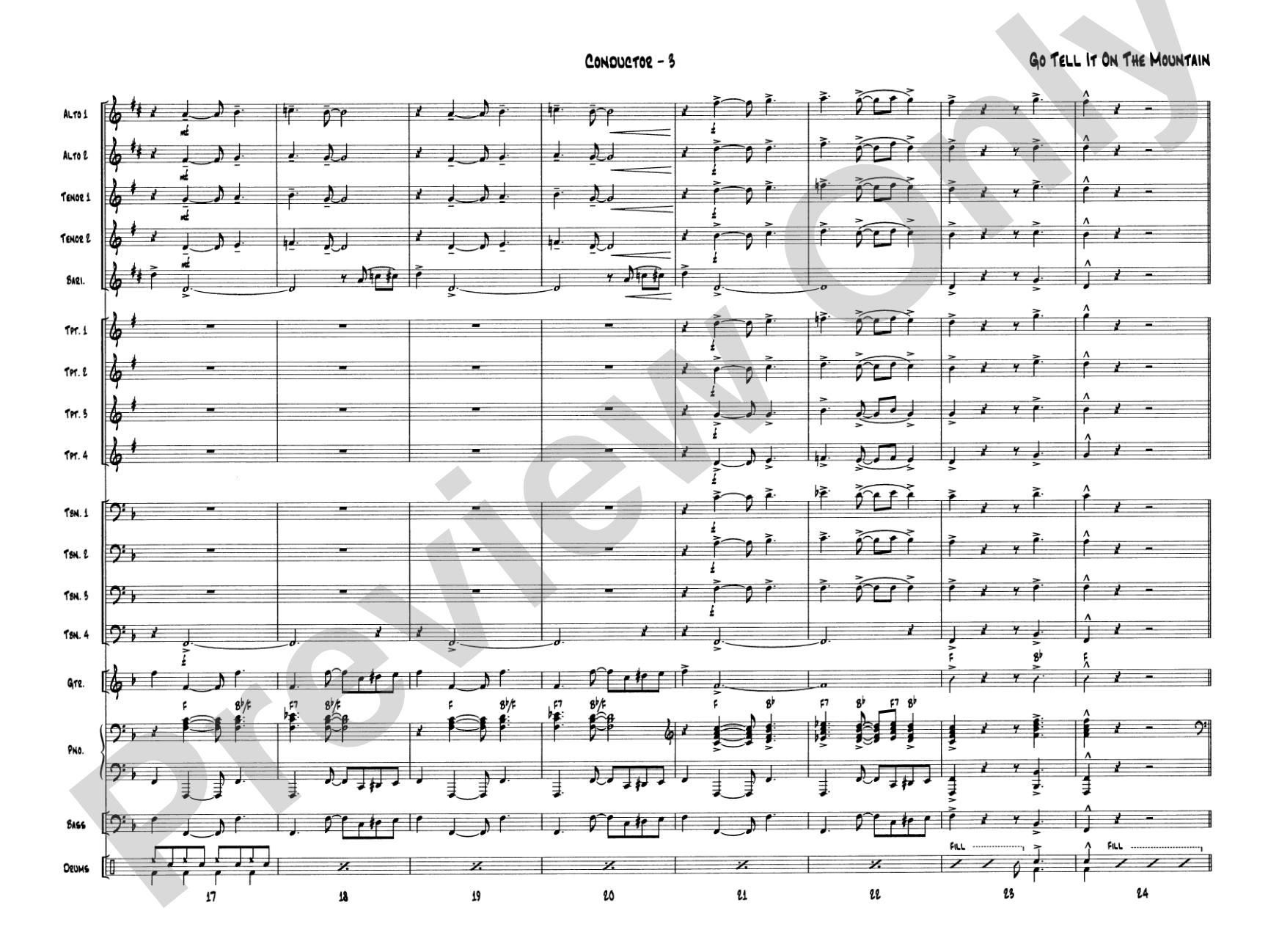 Go Tell It on the Mountain: Jazz Ensemble Conductor Score & Parts
