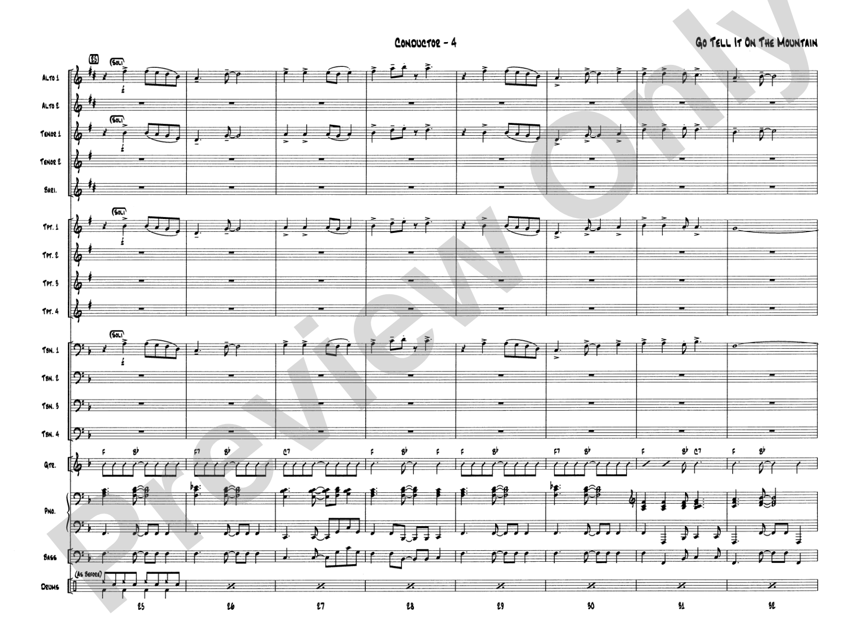 Go Tell It on the Mountain: Jazz Ensemble Conductor Score & Parts