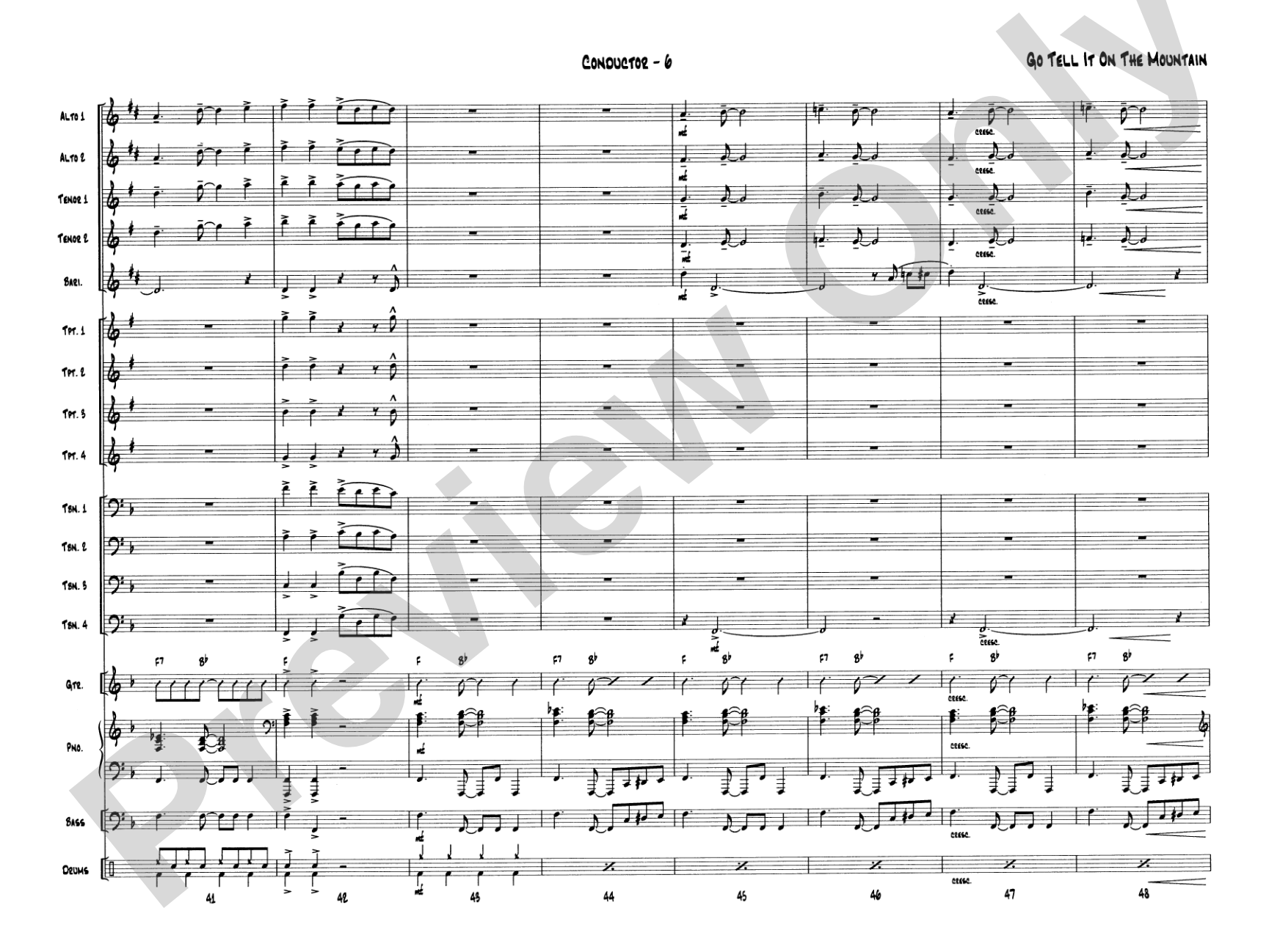 Go Tell It on the Mountain: Jazz Ensemble Conductor Score & Parts