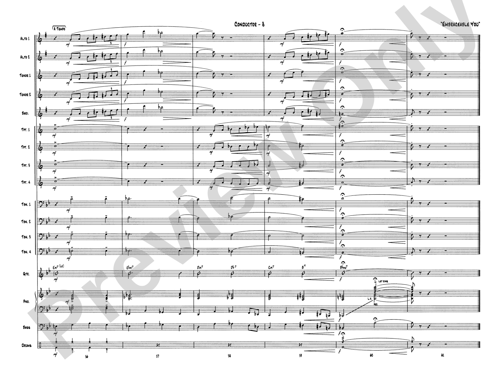 Embraceable You: Jazz Ensemble Conductor Score & Parts