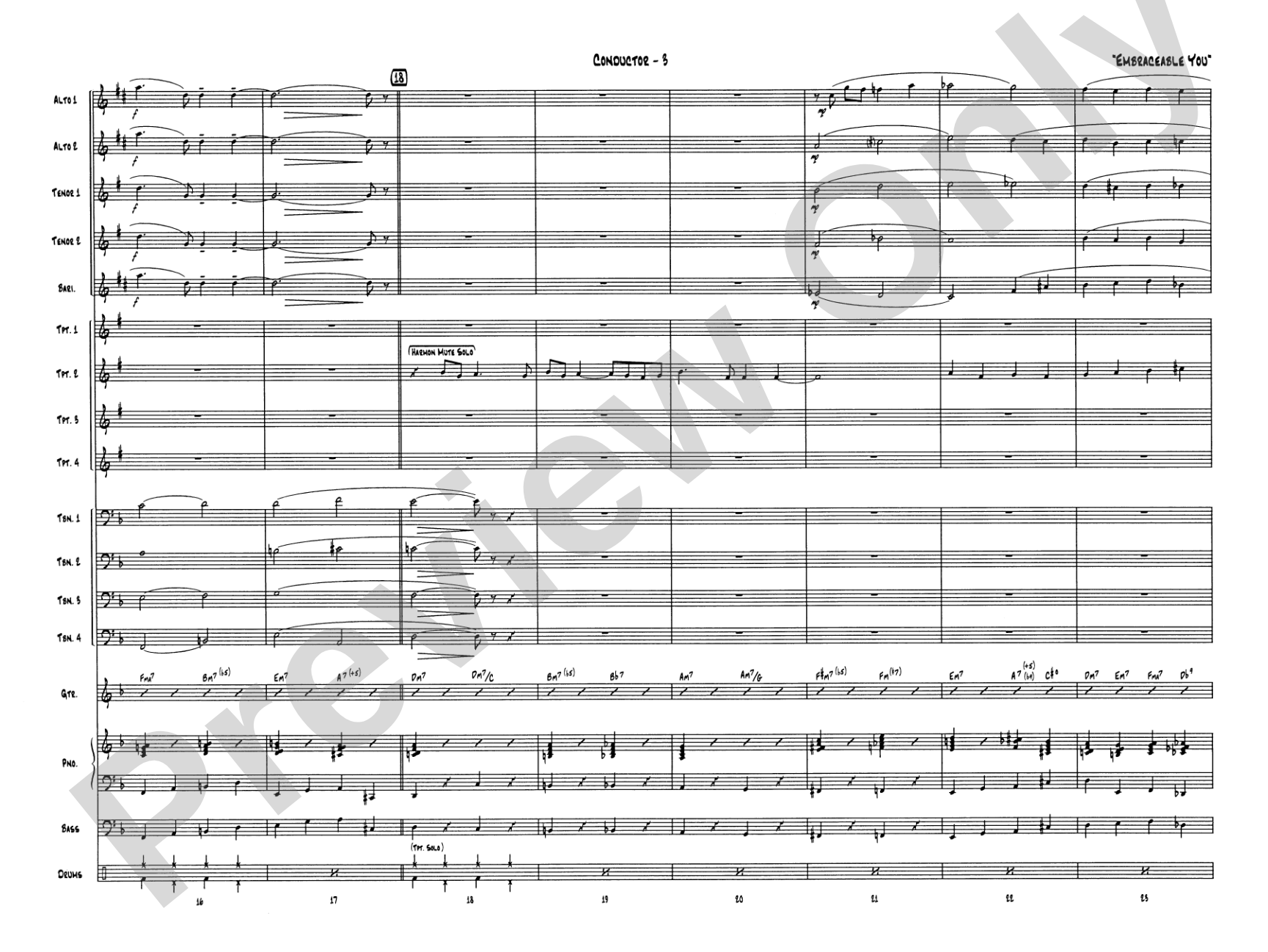 Embraceable You: Jazz Ensemble Conductor Score & Parts
