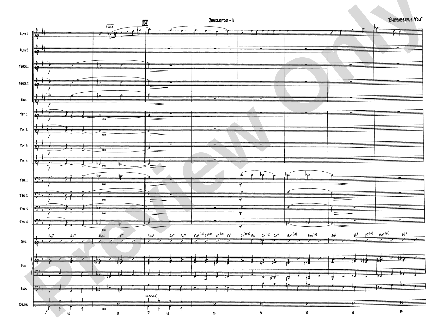 Embraceable You: Jazz Ensemble Conductor Score & Parts