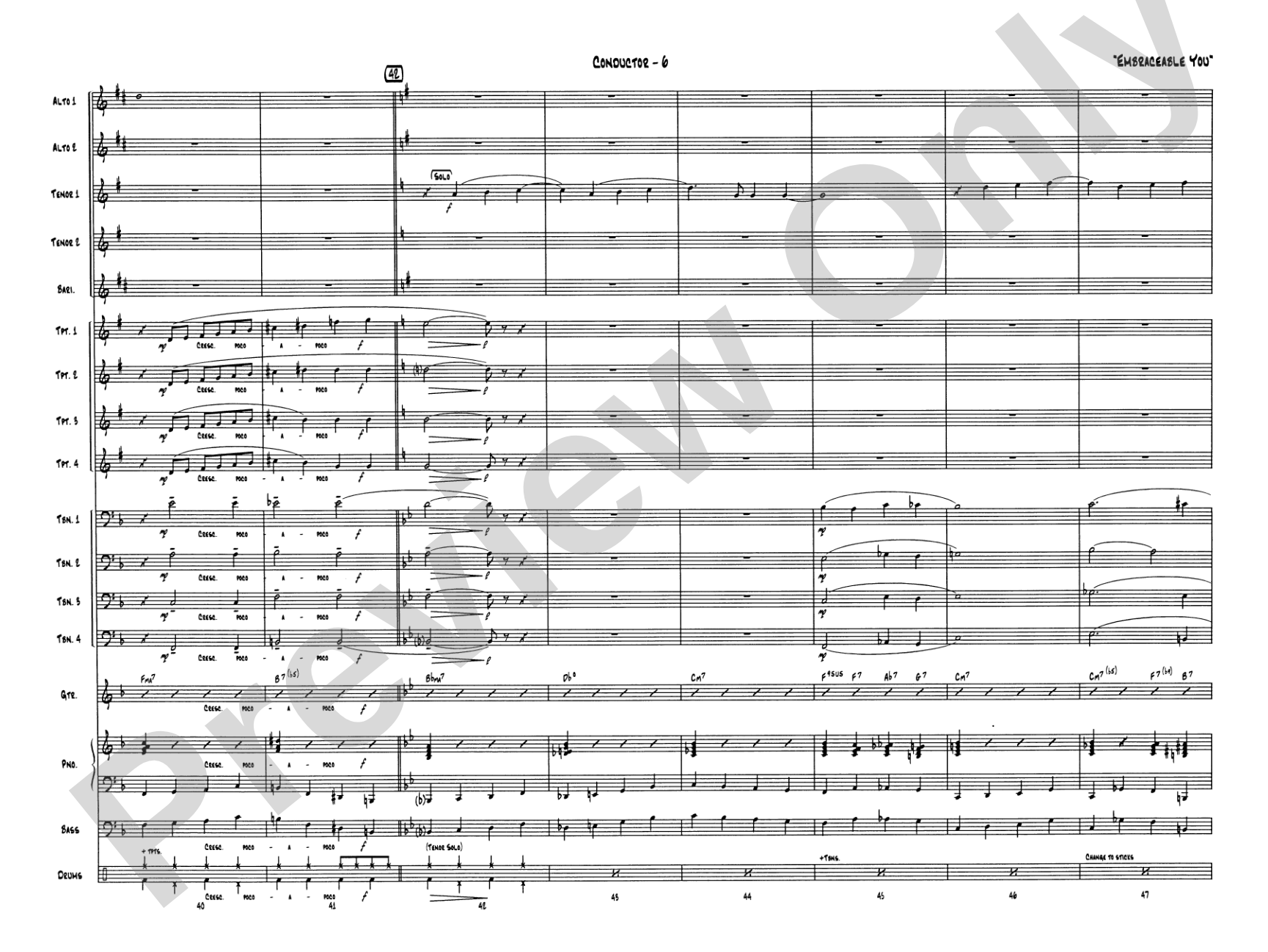 Embraceable You: Jazz Ensemble Conductor Score & Parts