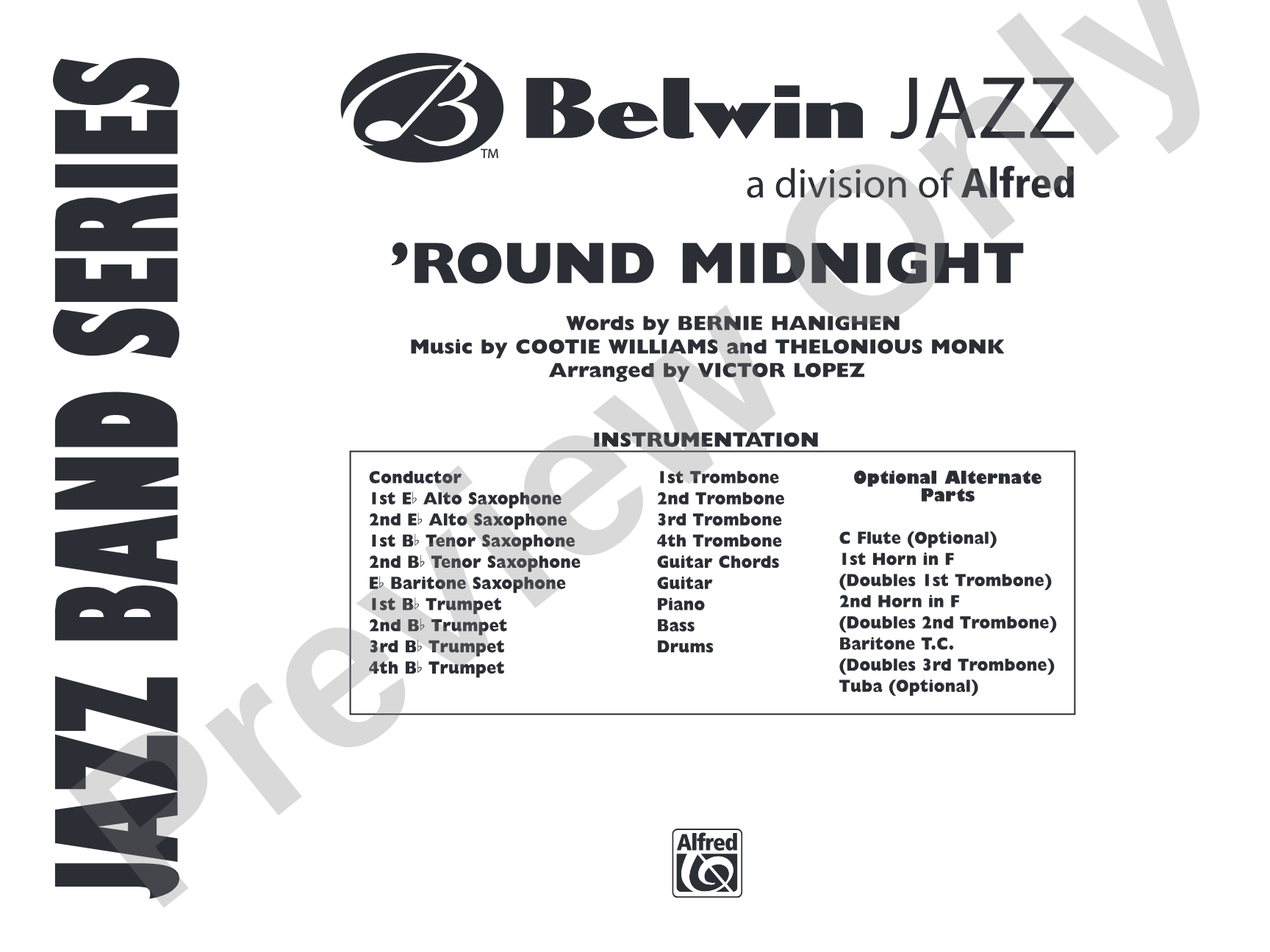 'Round Midnight: Jazz Ensemble Conductor Score & Parts