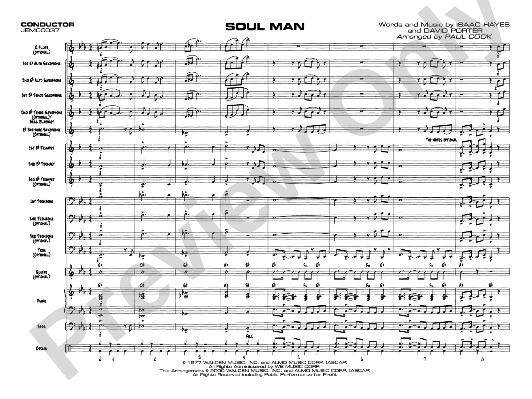 Soul Man: Jazz Ensemble Conductor Score & Parts