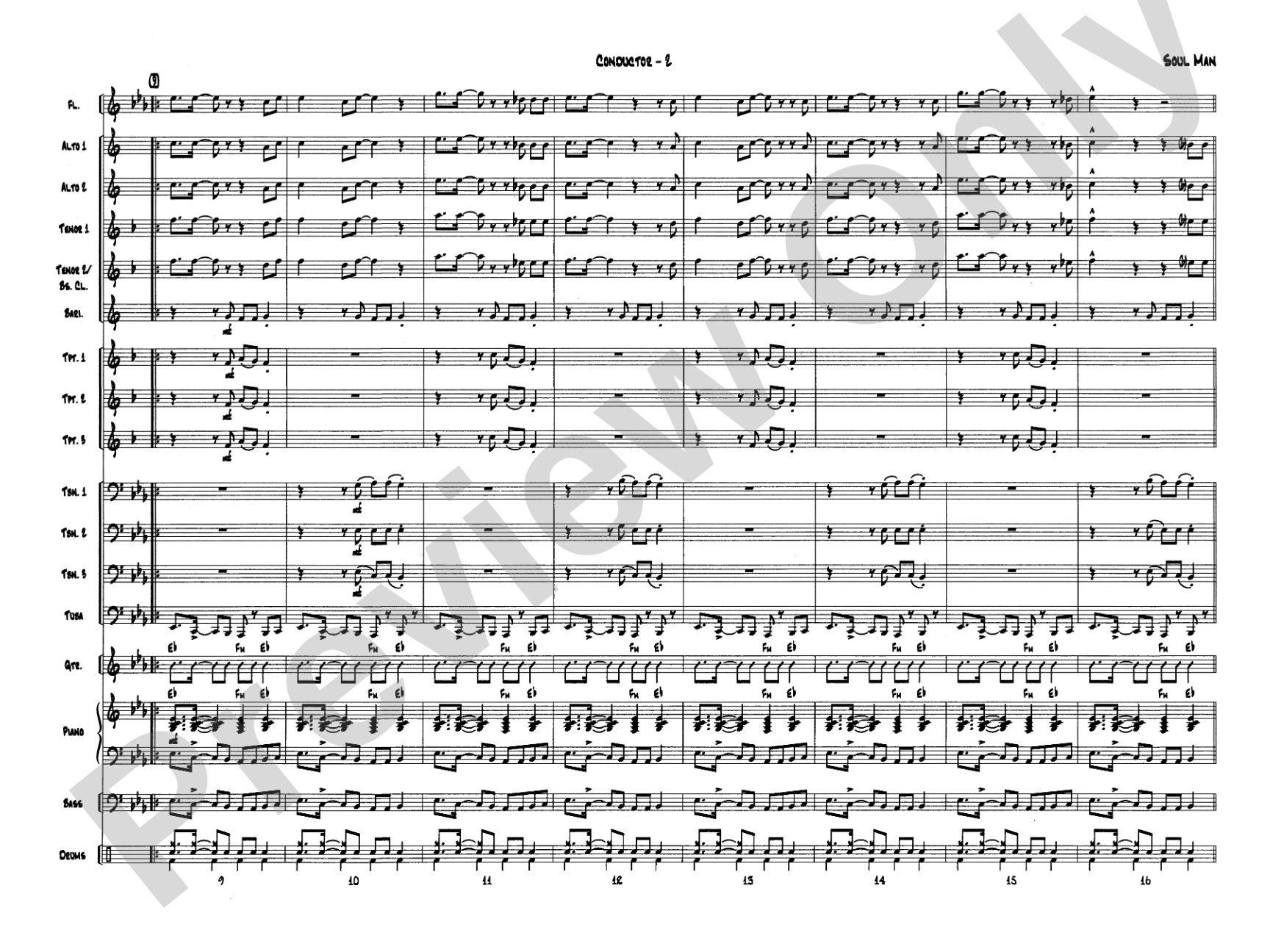 Soul Man: Jazz Ensemble Conductor Score & Parts