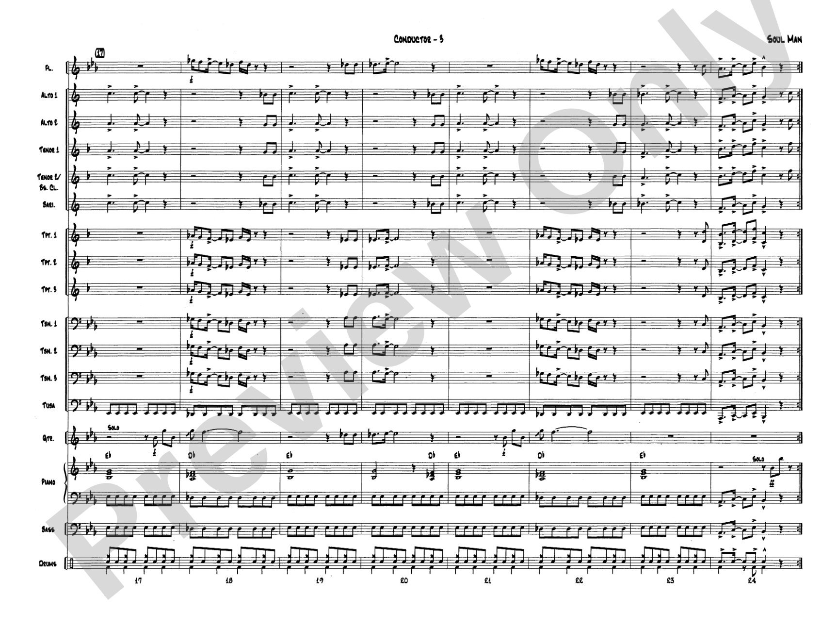 Soul Man: Jazz Ensemble Conductor Score & Parts