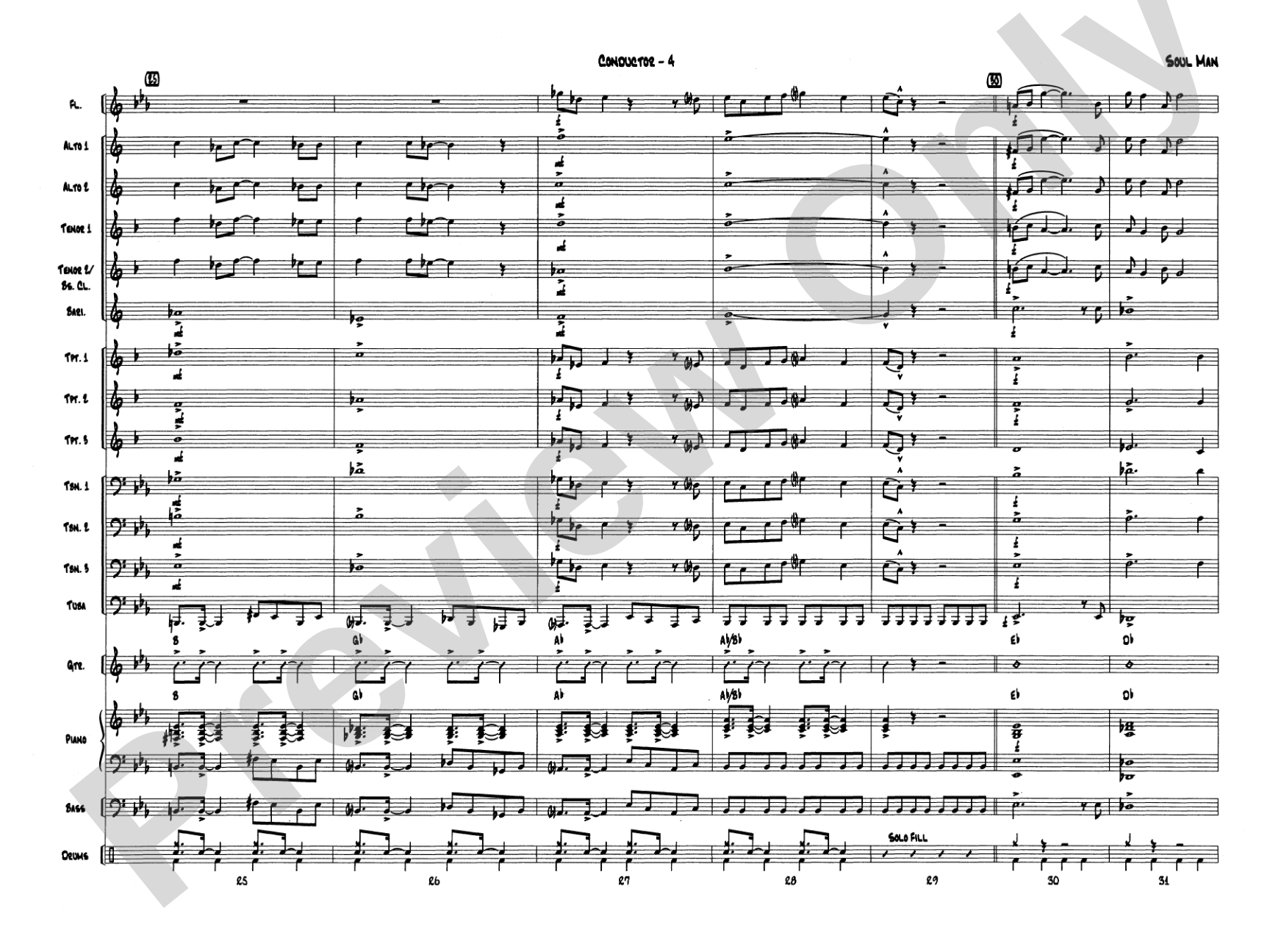 Soul Man: Jazz Ensemble Conductor Score & Parts