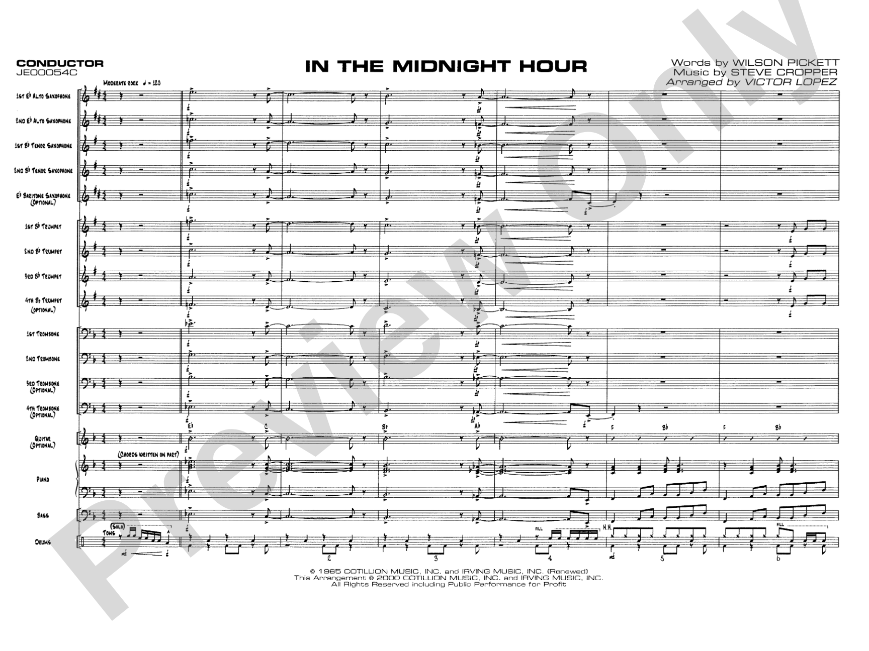 In the Midnight Hour: Jazz Ensemble Conductor Score & Parts