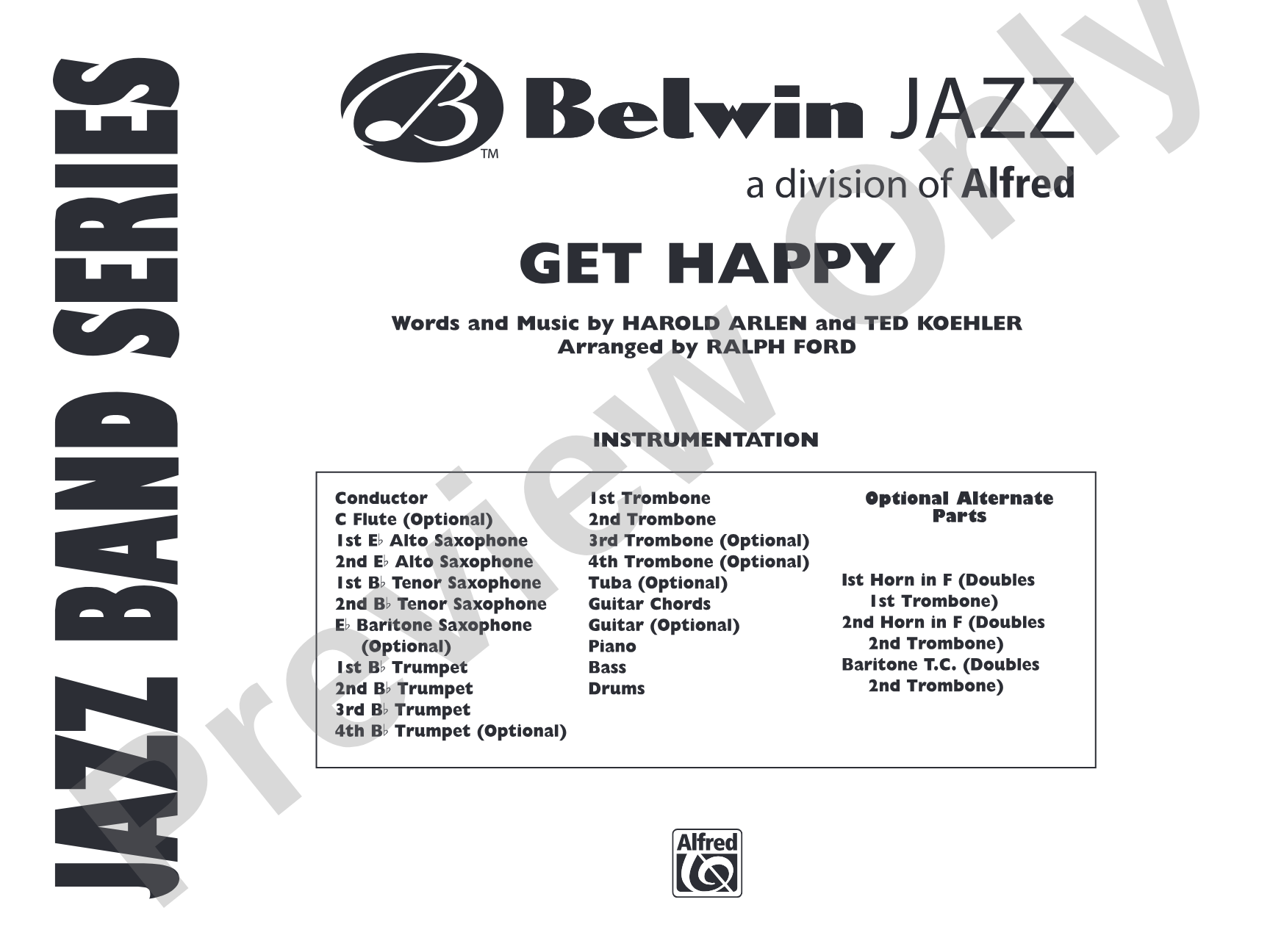 Get Happy: Jazz Ensemble Conductor Score & Parts