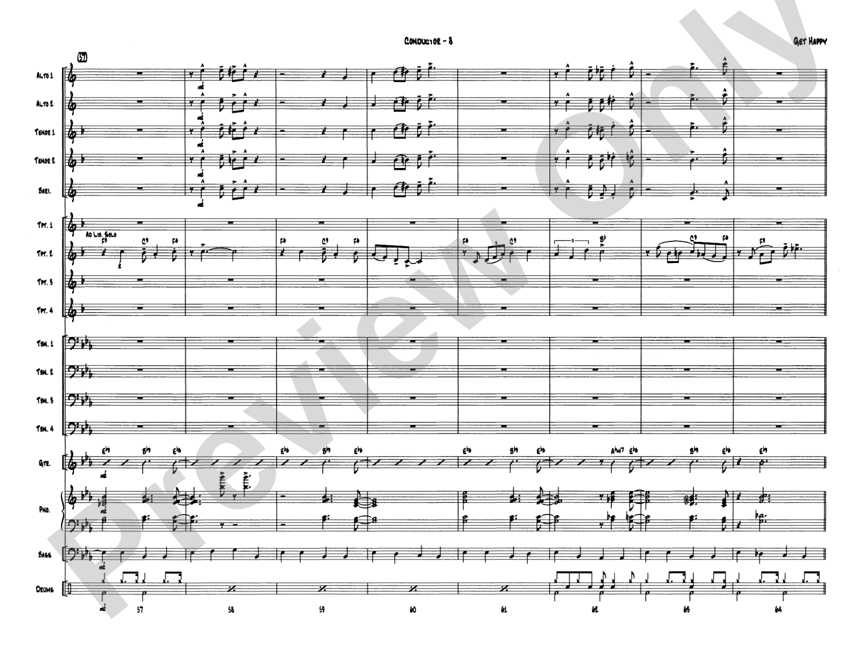 Get Happy: Jazz Ensemble Conductor Score & Parts