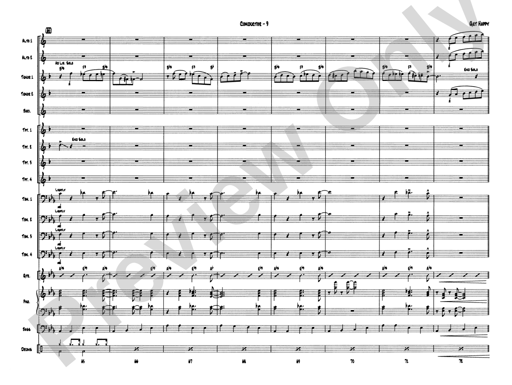 Get Happy: Jazz Ensemble Conductor Score & Parts