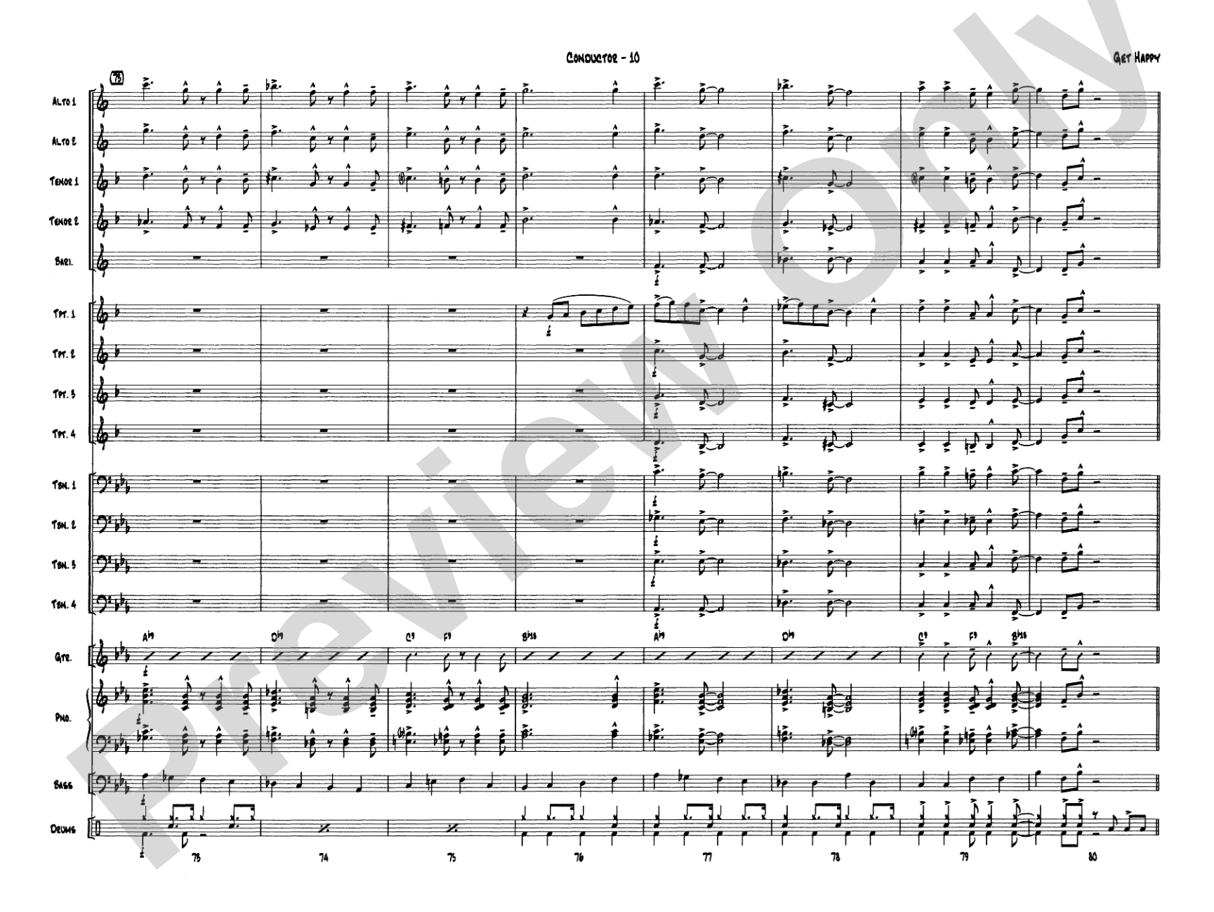 Get Happy: Jazz Ensemble Conductor Score & Parts