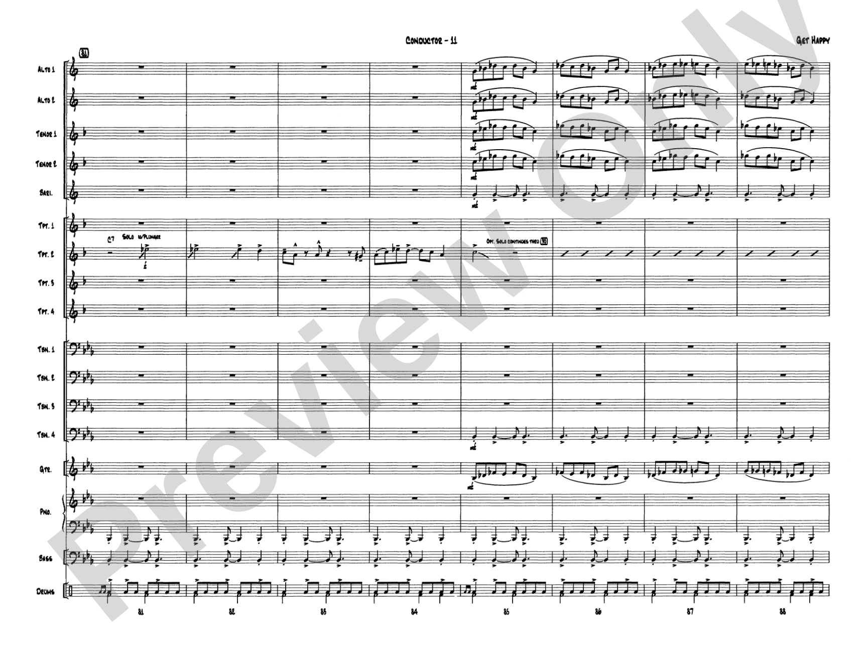 Get Happy: Jazz Ensemble Conductor Score & Parts