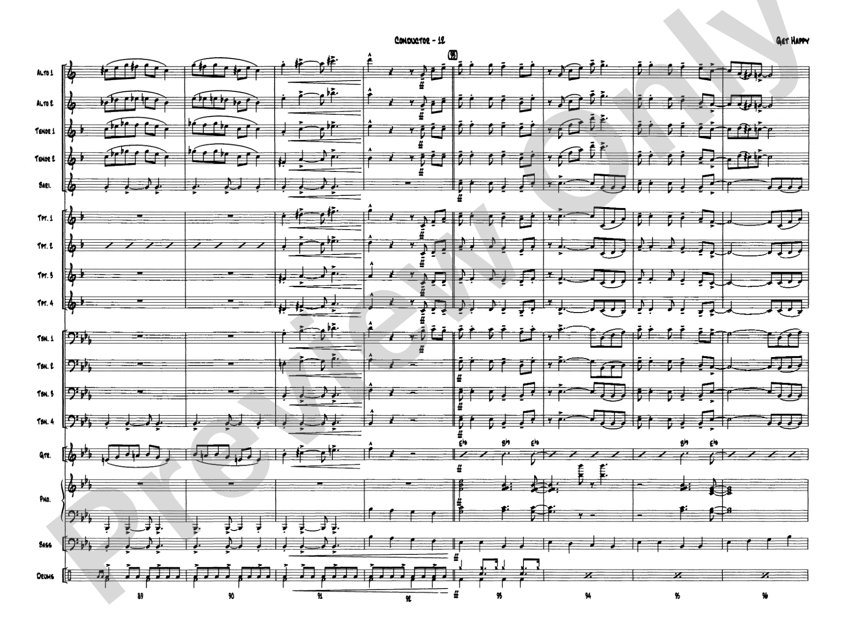 Get Happy: Jazz Ensemble Conductor Score & Parts