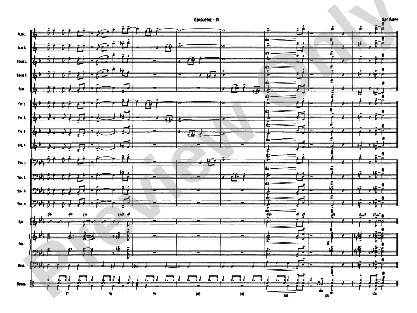 Get Happy: Jazz Ensemble Conductor Score & Parts