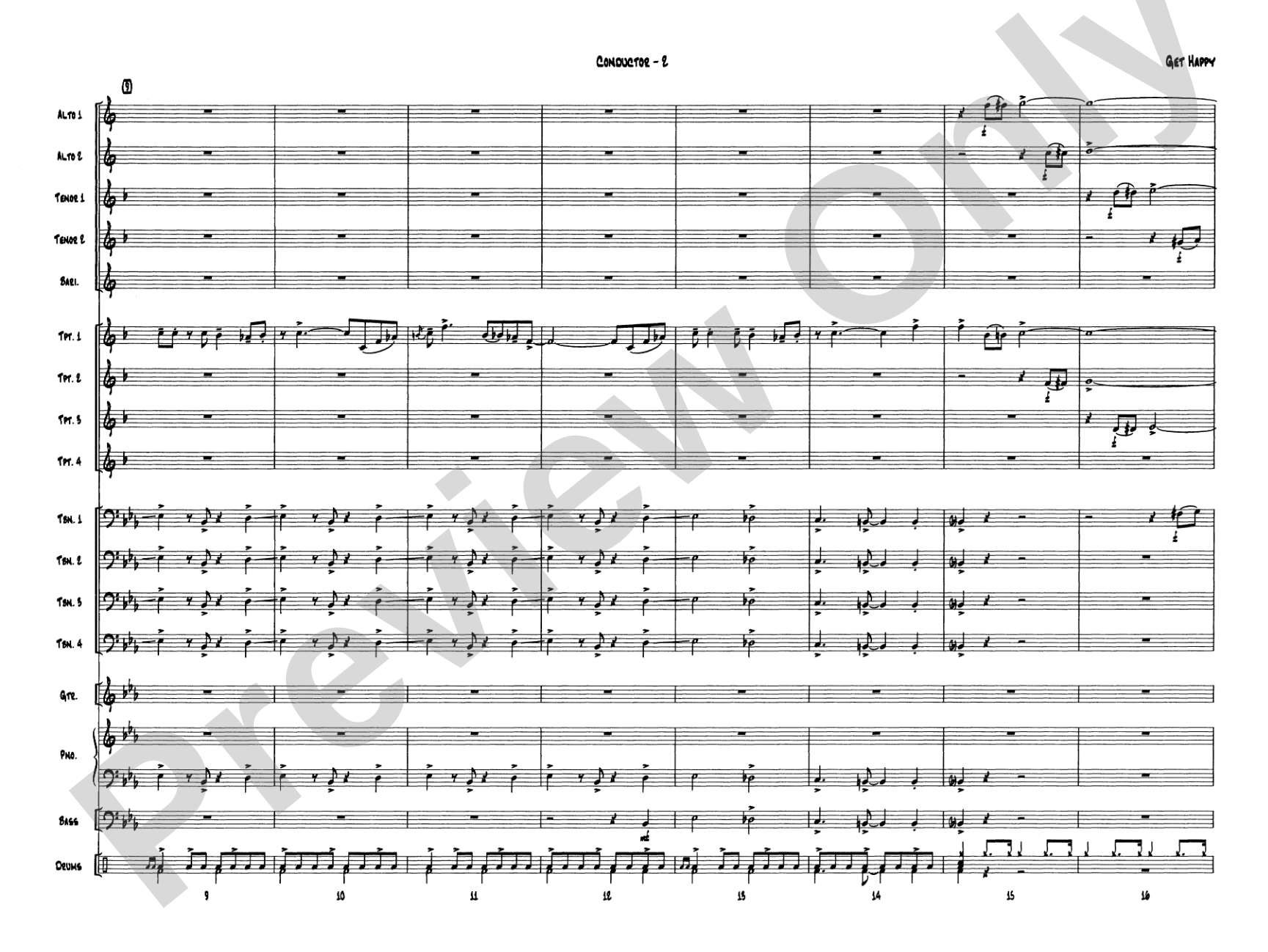 Get Happy: Jazz Ensemble Conductor Score & Parts
