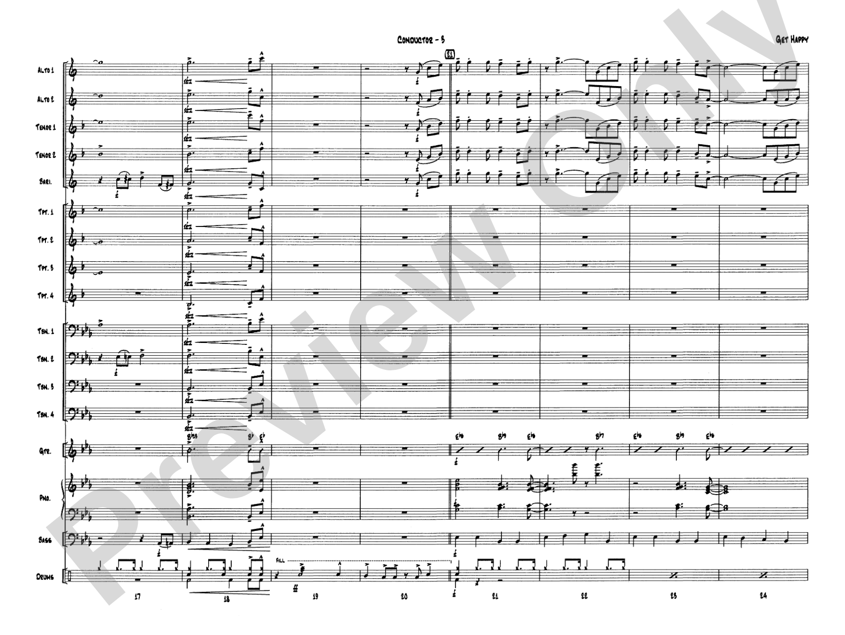 Get Happy: Jazz Ensemble Conductor Score & Parts