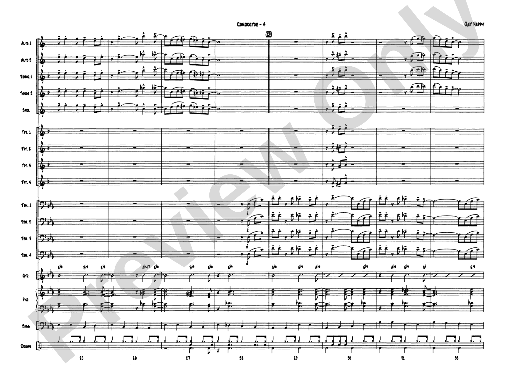 Get Happy: Jazz Ensemble Conductor Score & Parts