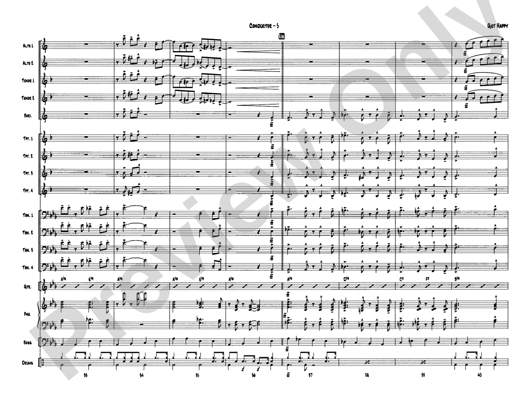 Get Happy: Jazz Ensemble Conductor Score & Parts