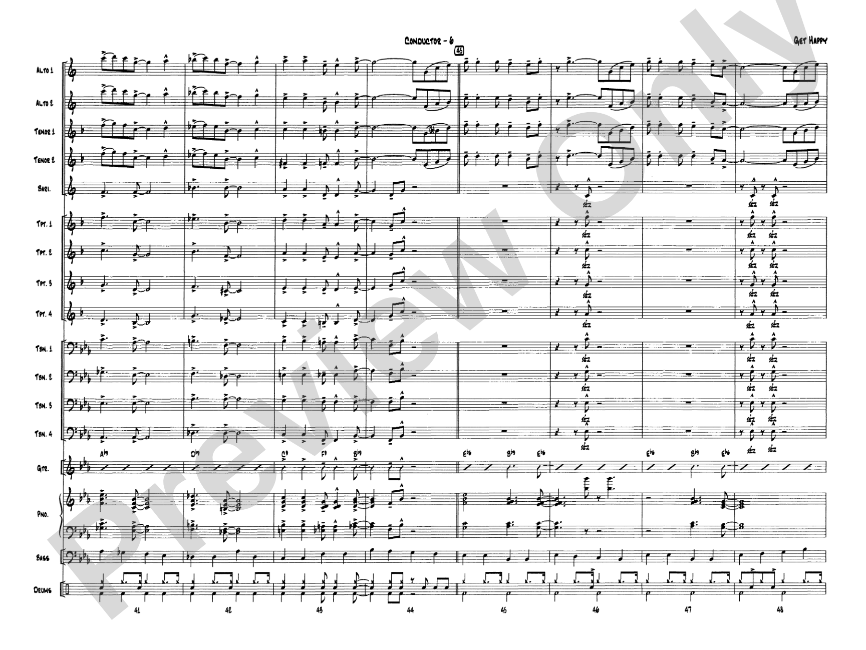 Get Happy: Jazz Ensemble Conductor Score & Parts