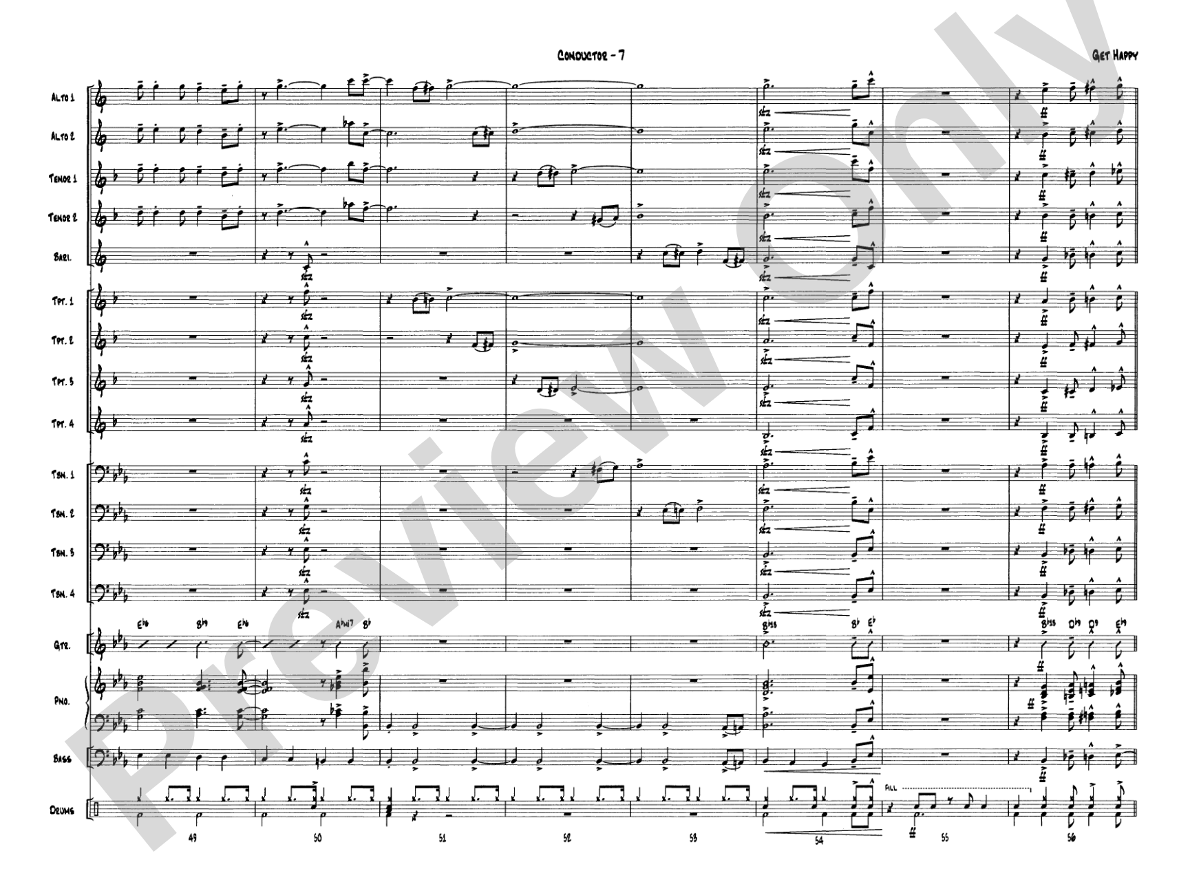 Get Happy: Jazz Ensemble Conductor Score & Parts