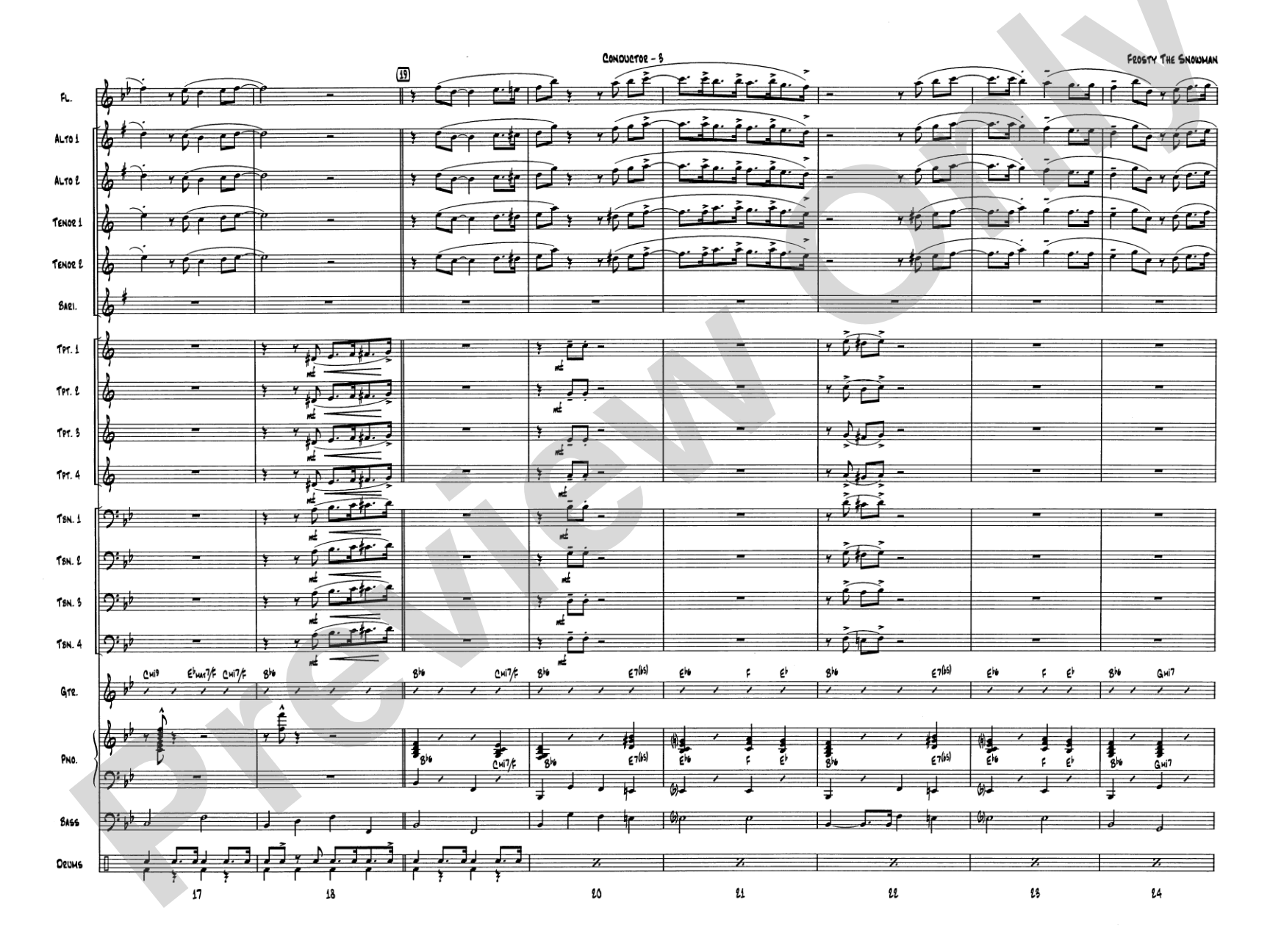 Frosty the Snowman: Jazz Ensemble Conductor Score & Parts