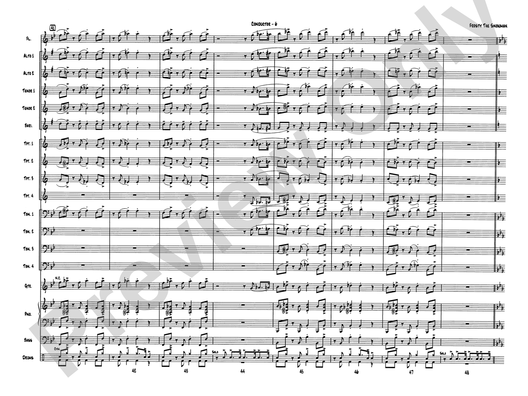 Frosty the Snowman: Jazz Ensemble Conductor Score & Parts