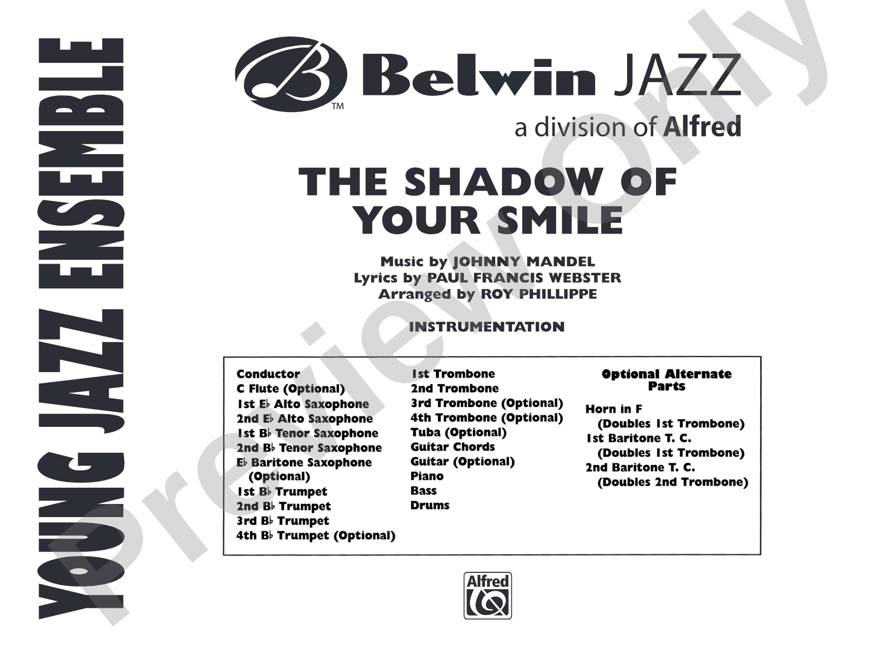 The Shadow of Your Smile (from The Sandpiper): Jazz Ensemble Conductor Score & Parts