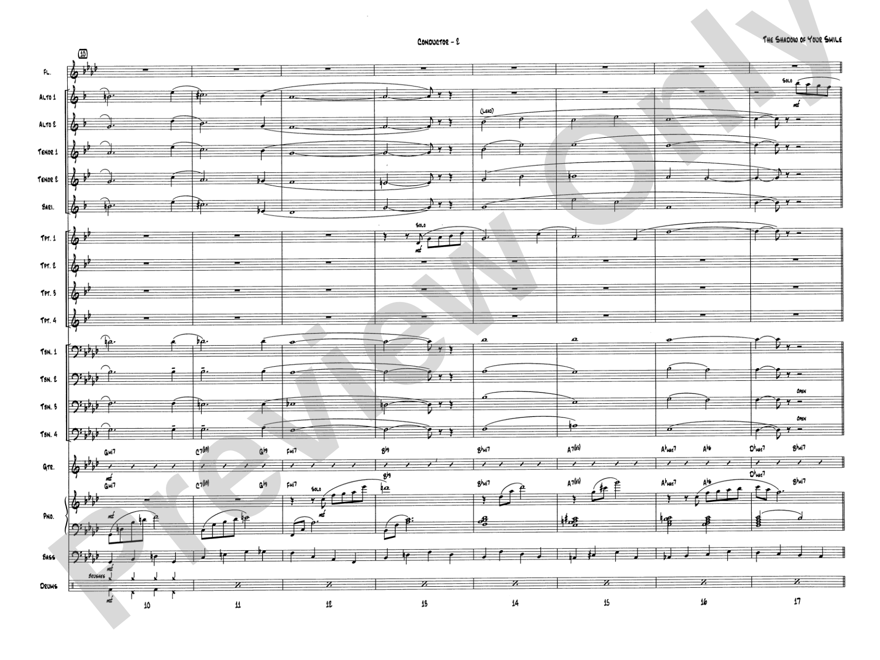 The Shadow of Your Smile (from The Sandpiper): Jazz Ensemble Conductor Score & Parts